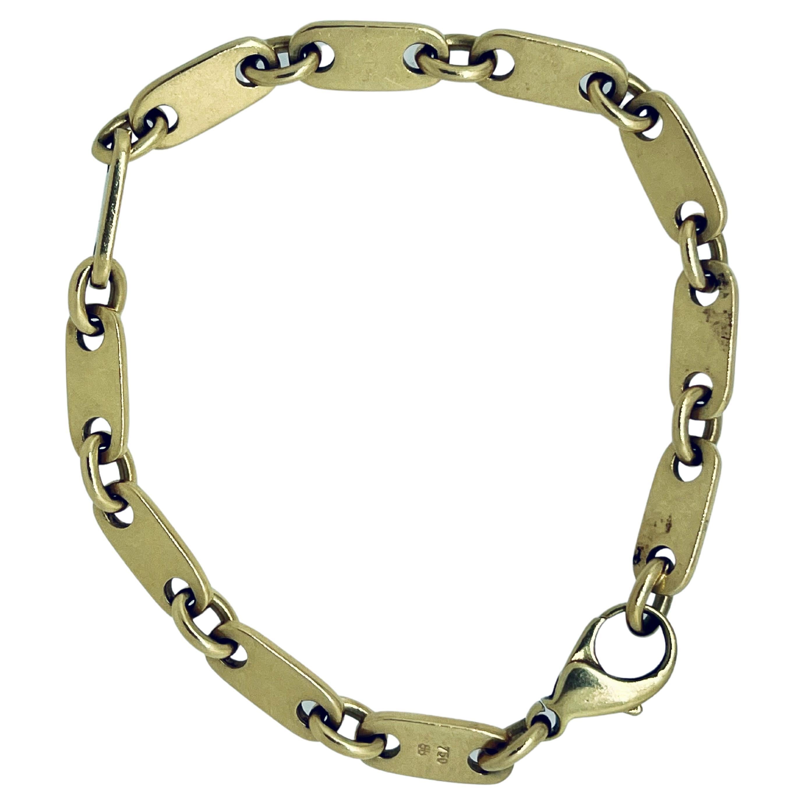 Marked 18 Carat Gold Vintage Italian Chain Bracelet, Circa 1980s For Sale
