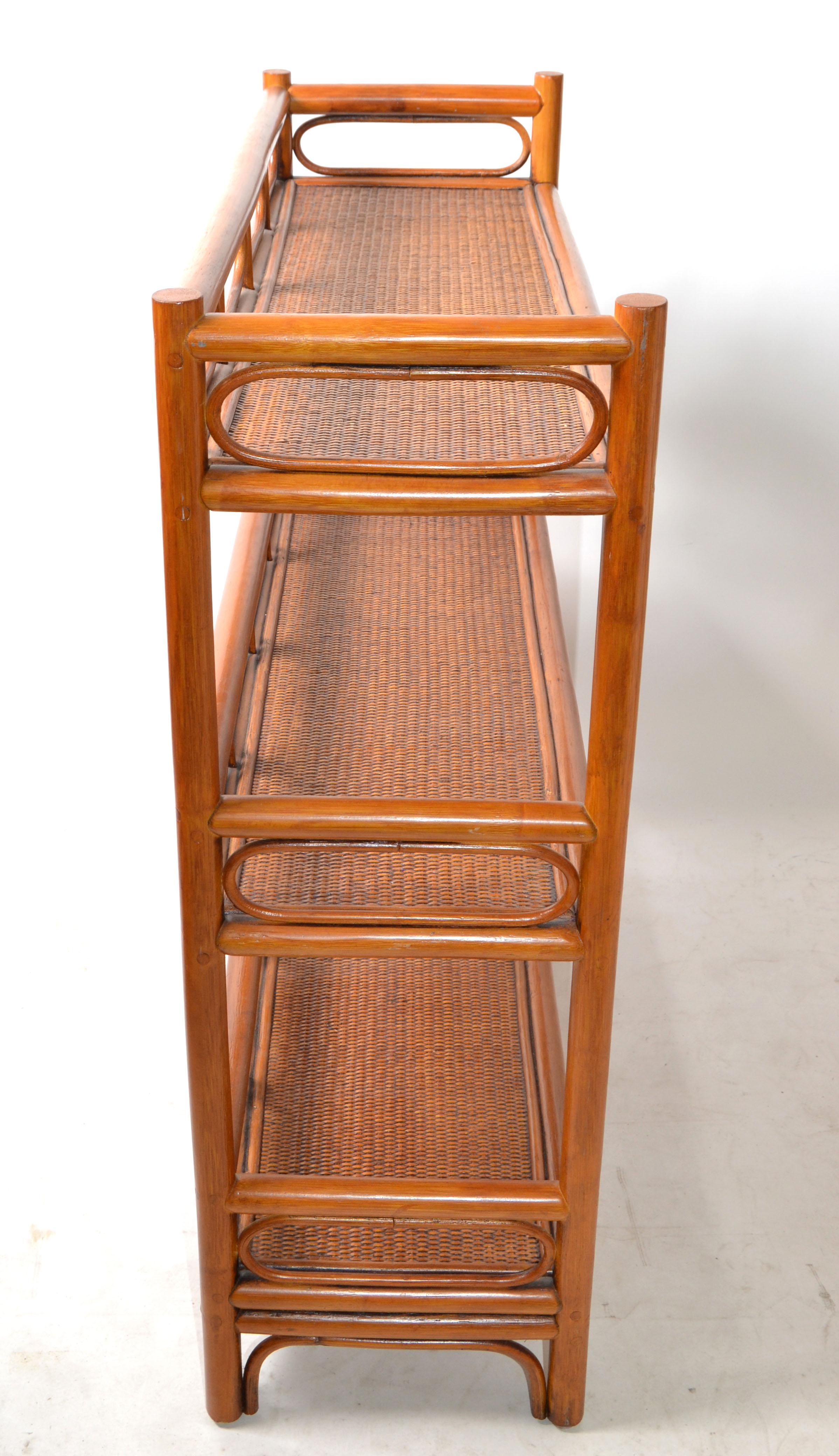 rattan three tier storage