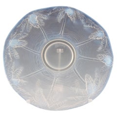MARCADO Barolac Art Decó Opalina / Opalescente Plato de Cristal Palmeras