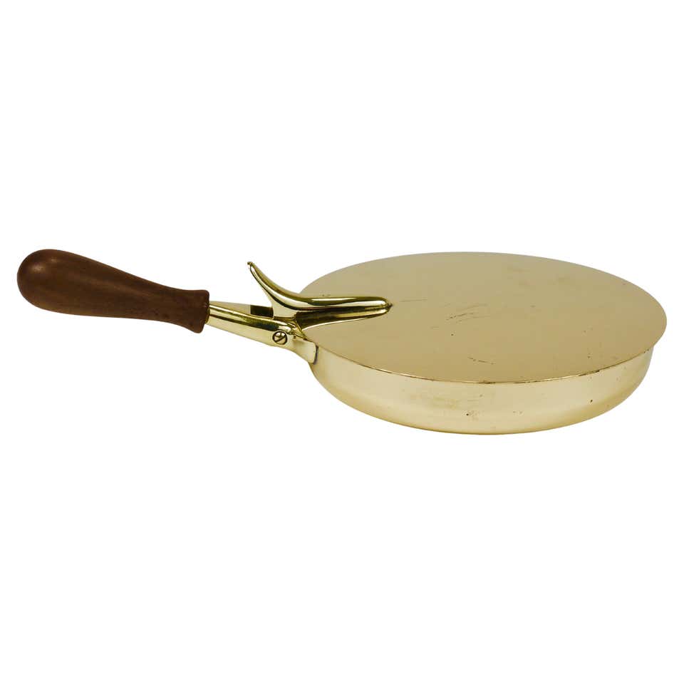 Carl Aubock Enameled Pot with Lid by Riess, Orange, White, Green ...