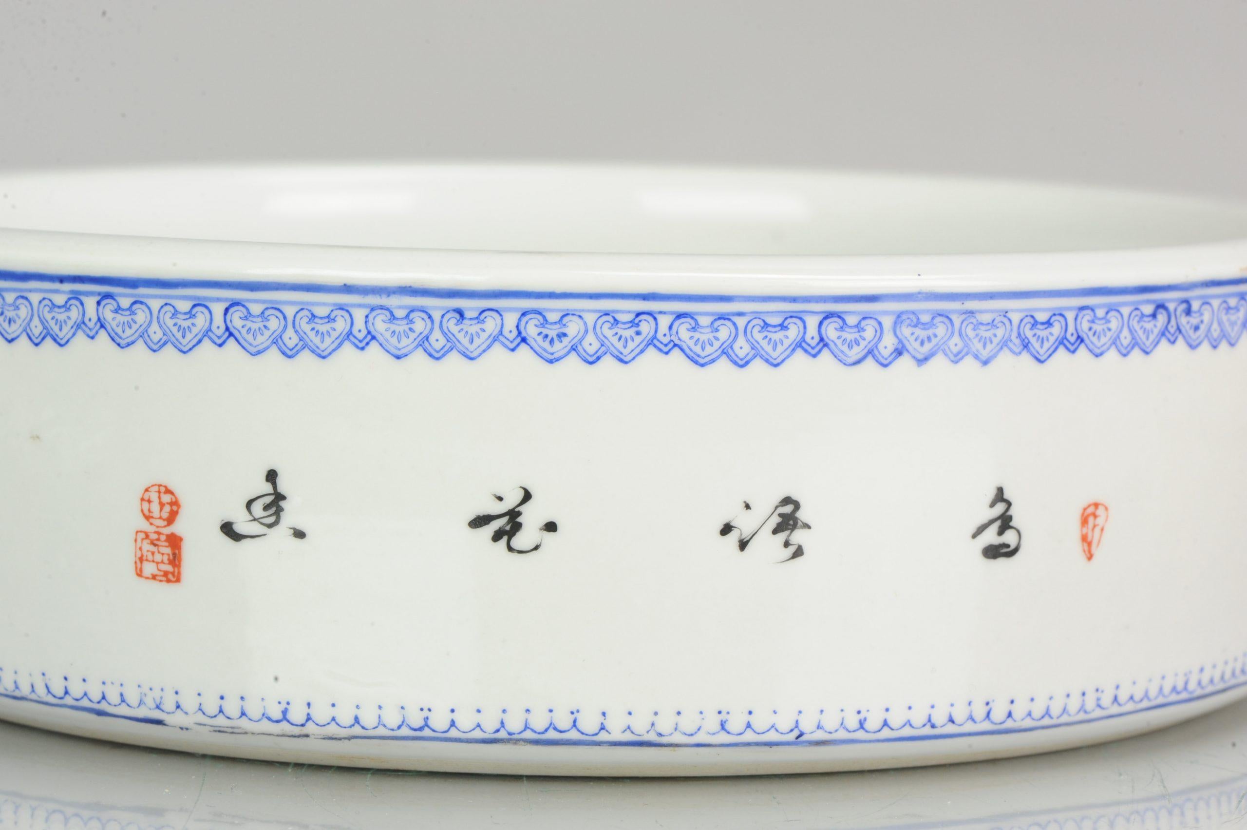 Marked Chinese Porcelain 1970s-1980s ProC Brush Washer Marked Landscape For Sale 6