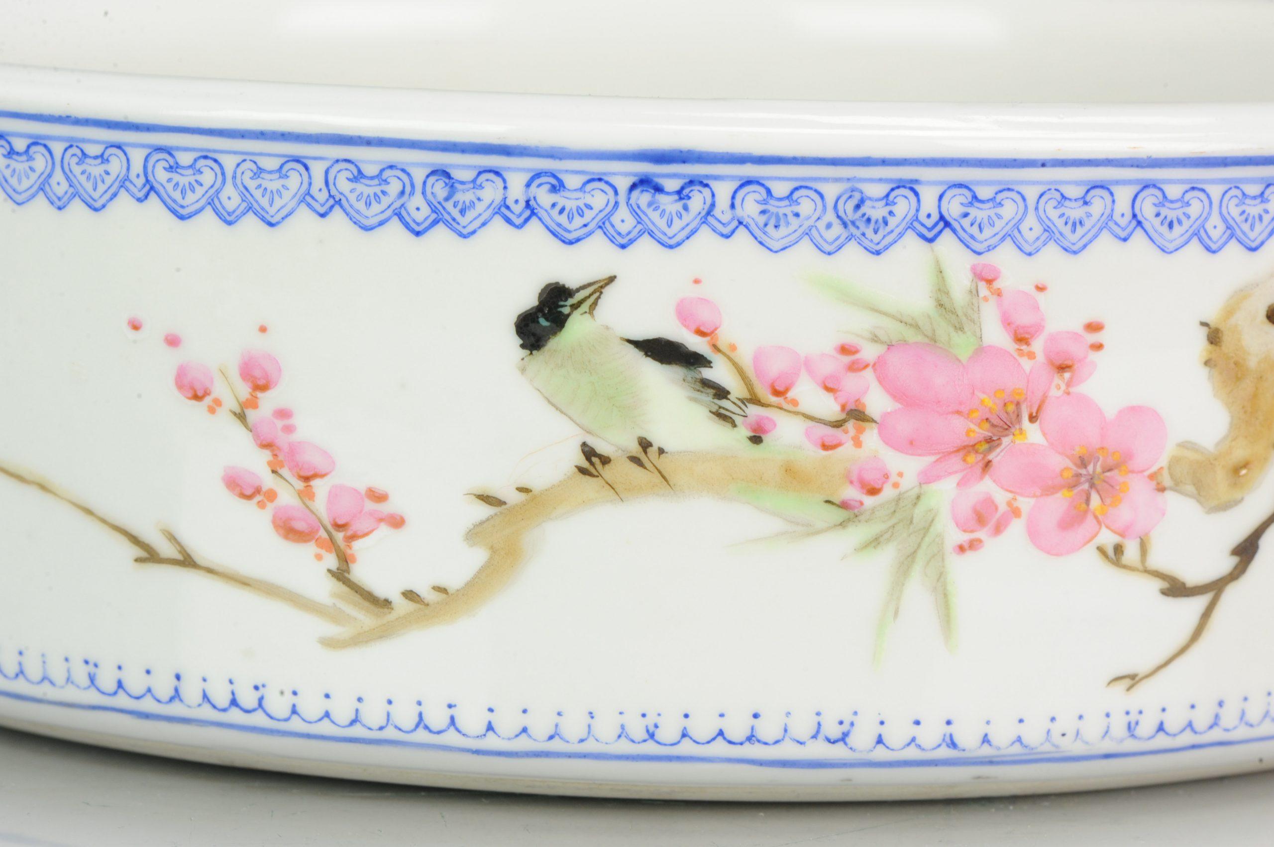 Marked Chinese Porcelain 1970s-1980s ProC Brush Washer Marked Landscape For Sale 4