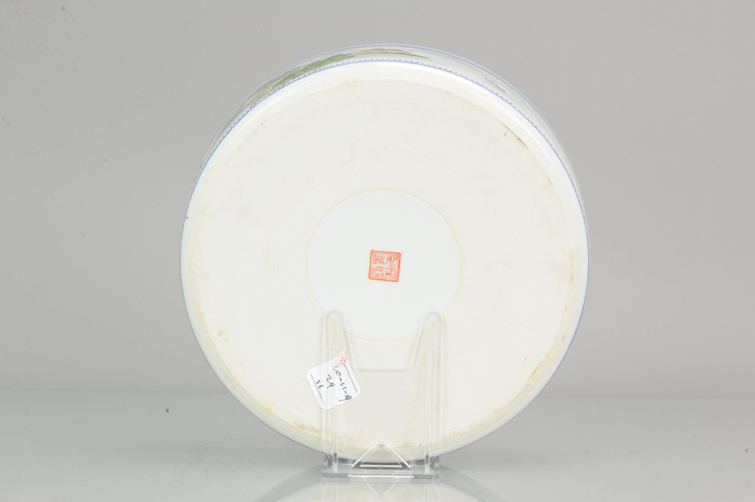 Porcelana china marcada Década de 1970-1980 ProC Arandela de cepillo Marcada Paisaje 4