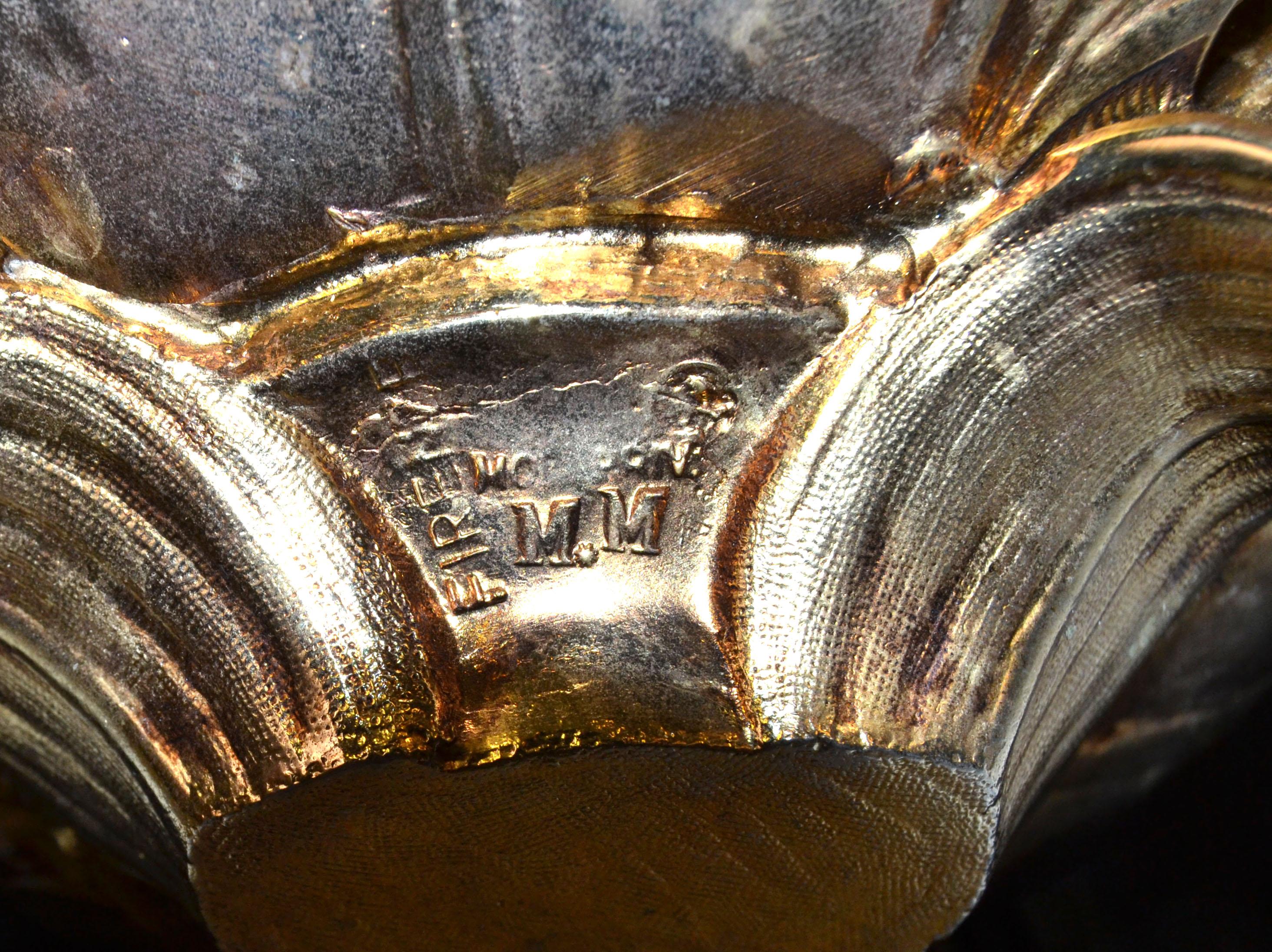 Marked Gold Plate Artichoke Mauro Manetti Ice Bucket Mid-Century Modern Italy 4