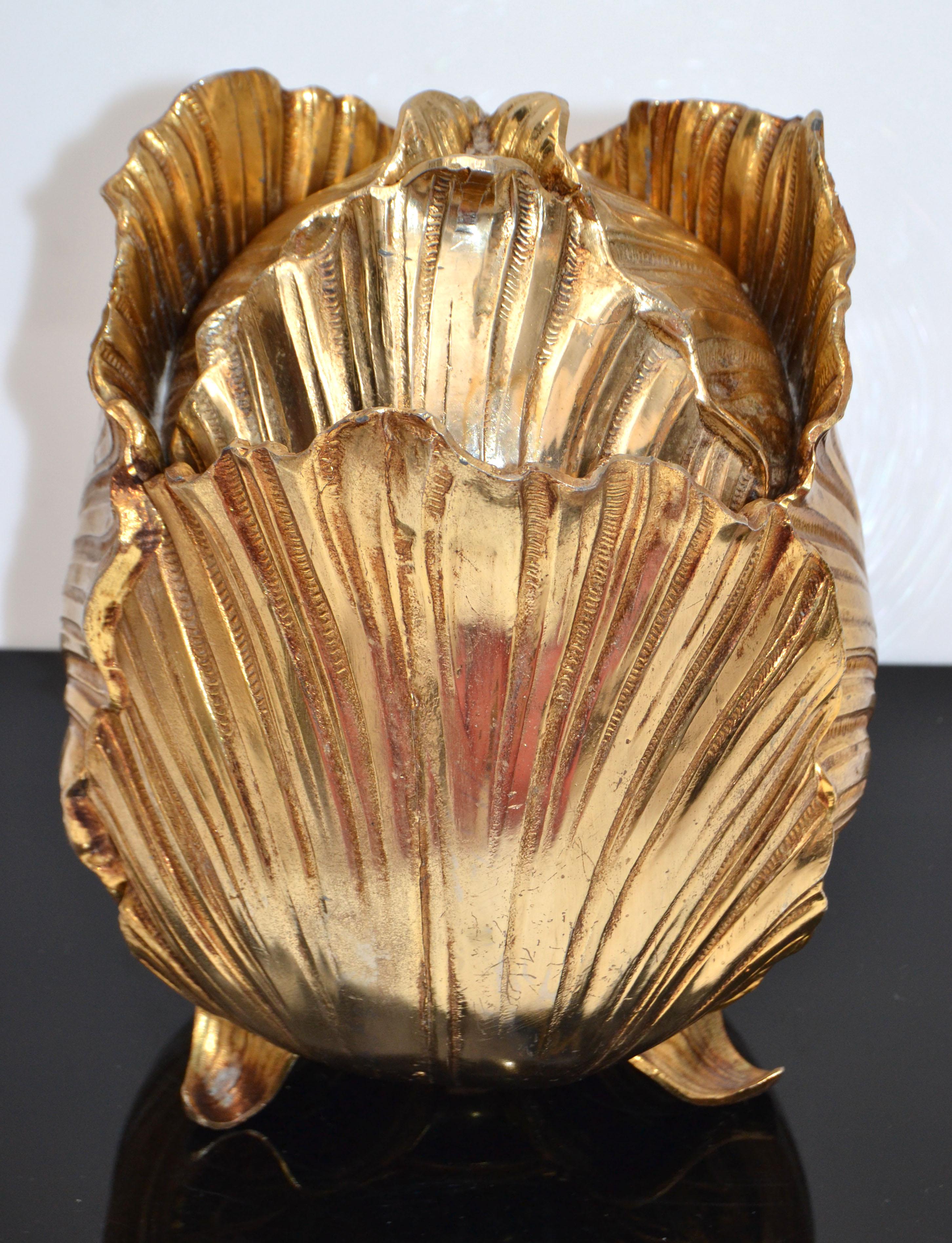 Marked Gold Plate Artichoke Mauro Manetti Ice Bucket Mid-Century Modern Italy 5