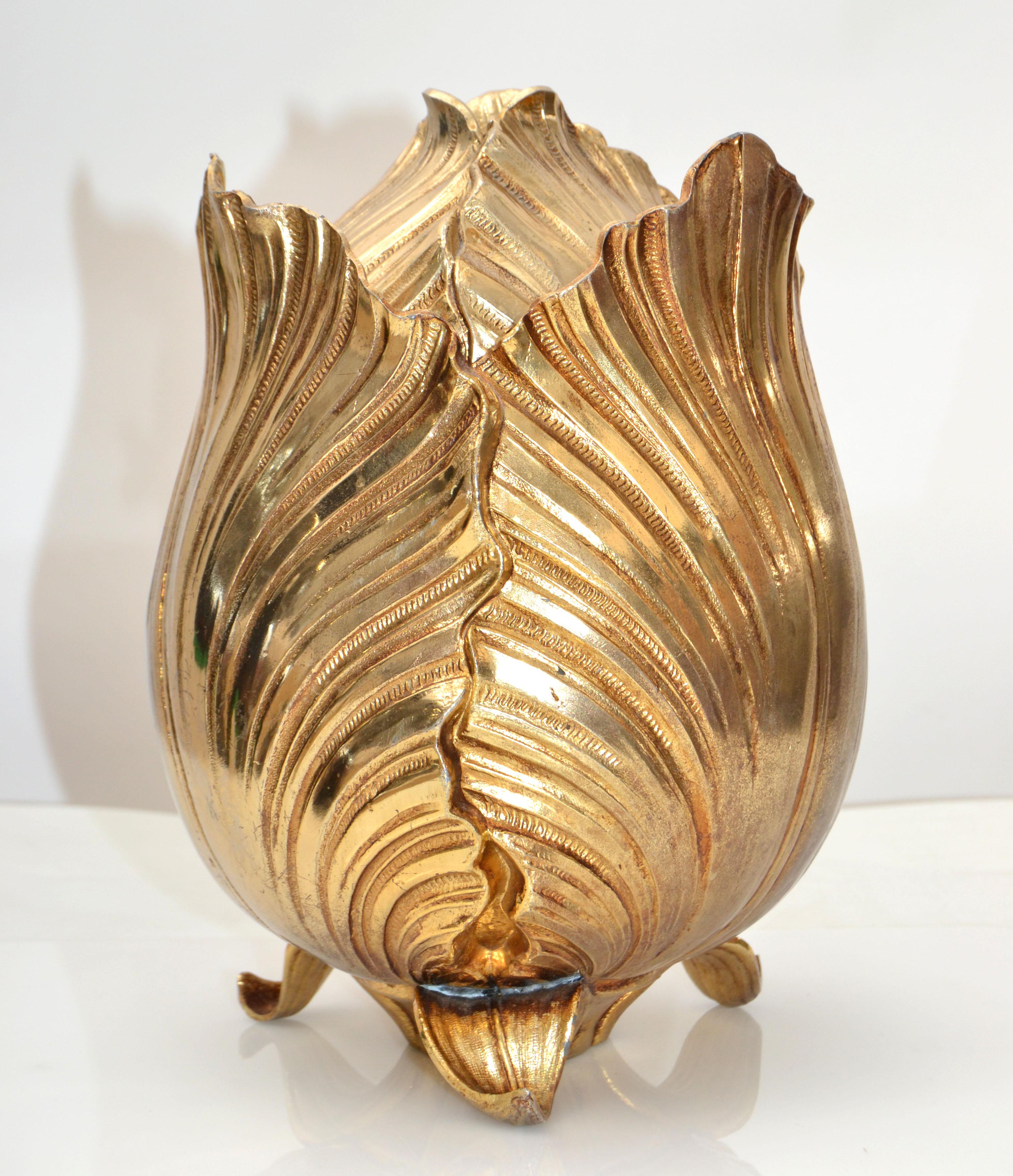 Marked Gold Plate Artichoke Mauro Manetti Ice Bucket Mid-Century Modern Italy 6