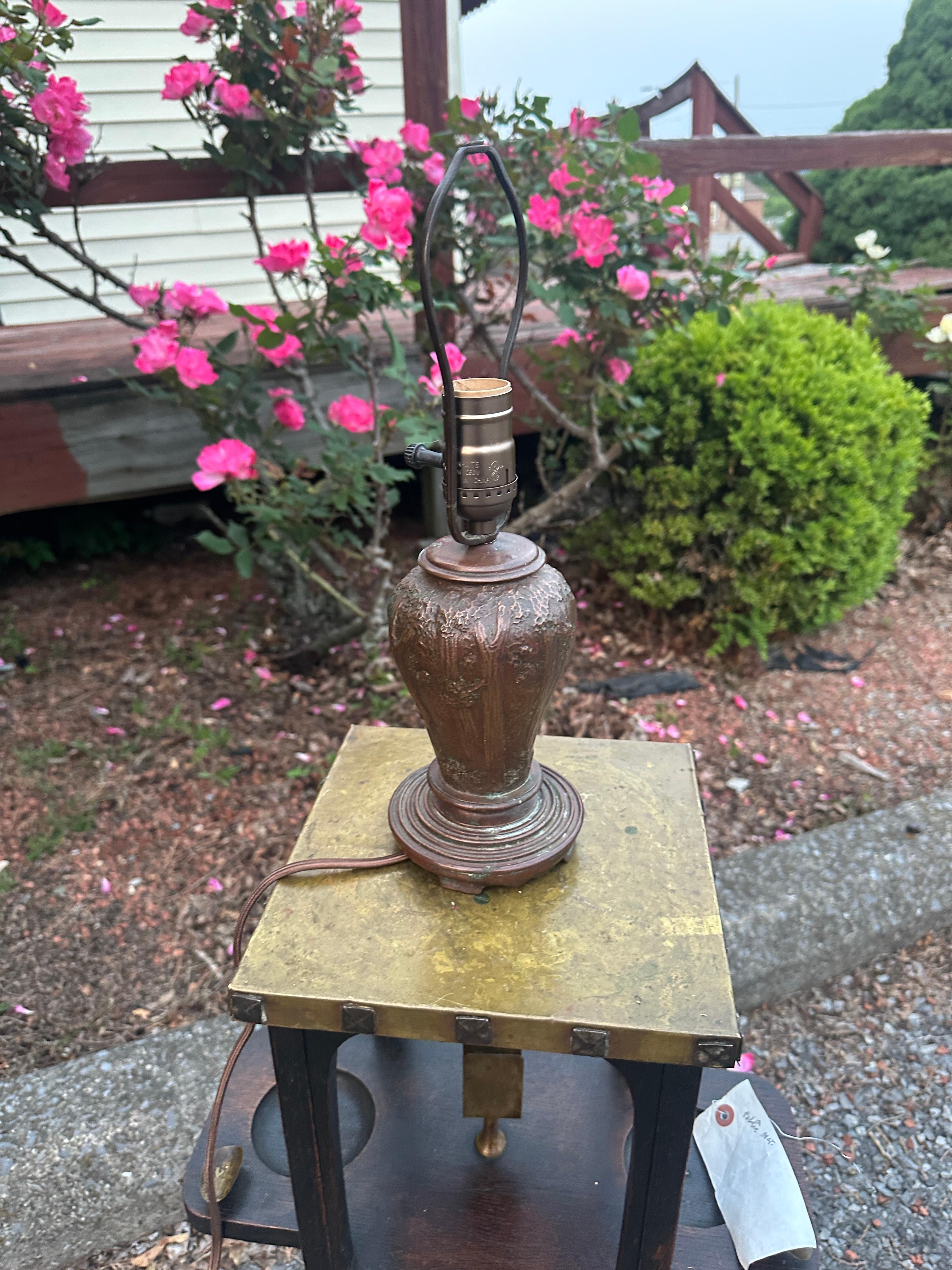 Marked Handel Table Lamp Base - W7857

We are selling this lamp base for a local estate. It is marked Handel but we think it is a reproduction. The wire has been replaced with period-looking cord.

W7857