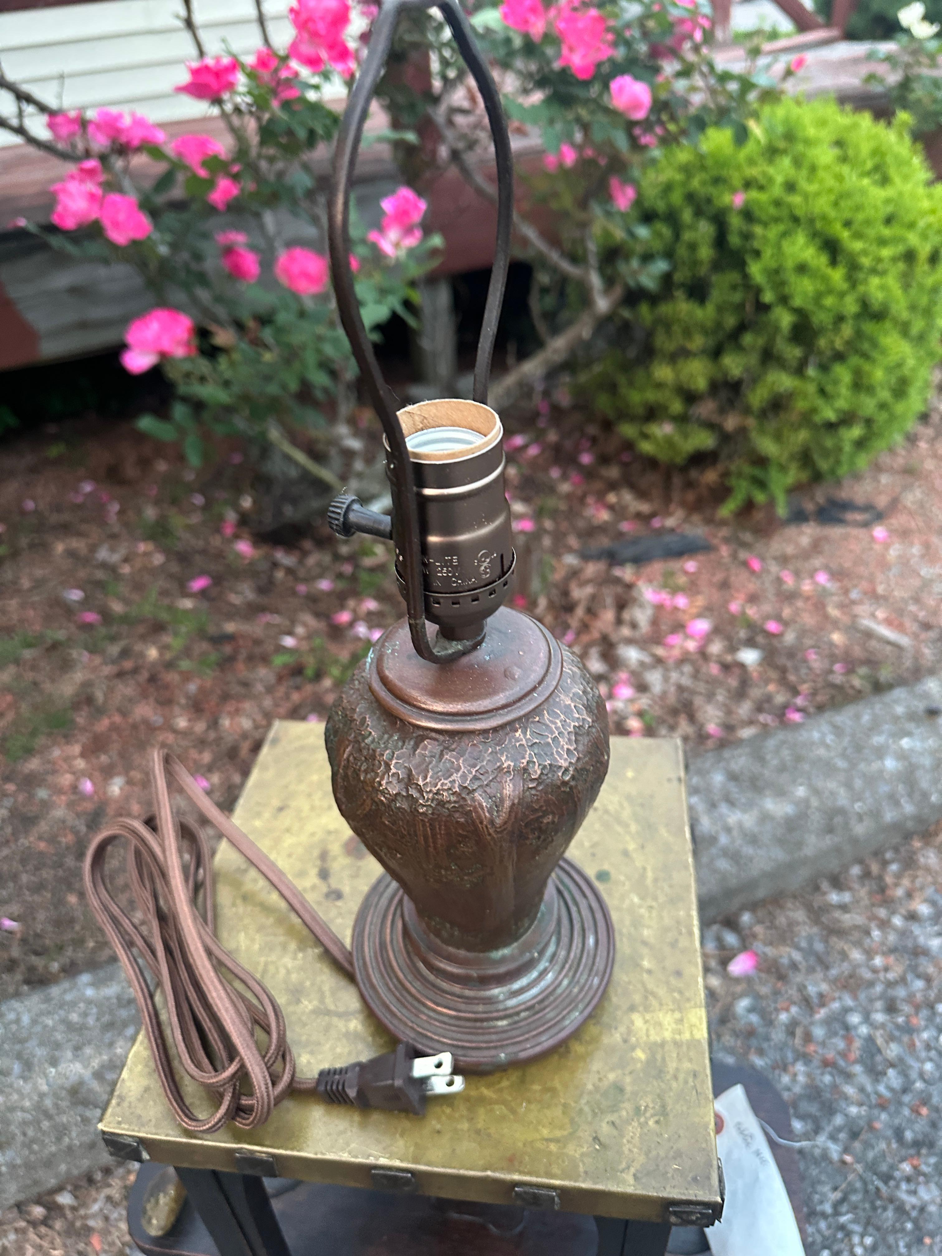 Arts and Crafts Marked Handel Table Lamp Base- W7857 For Sale