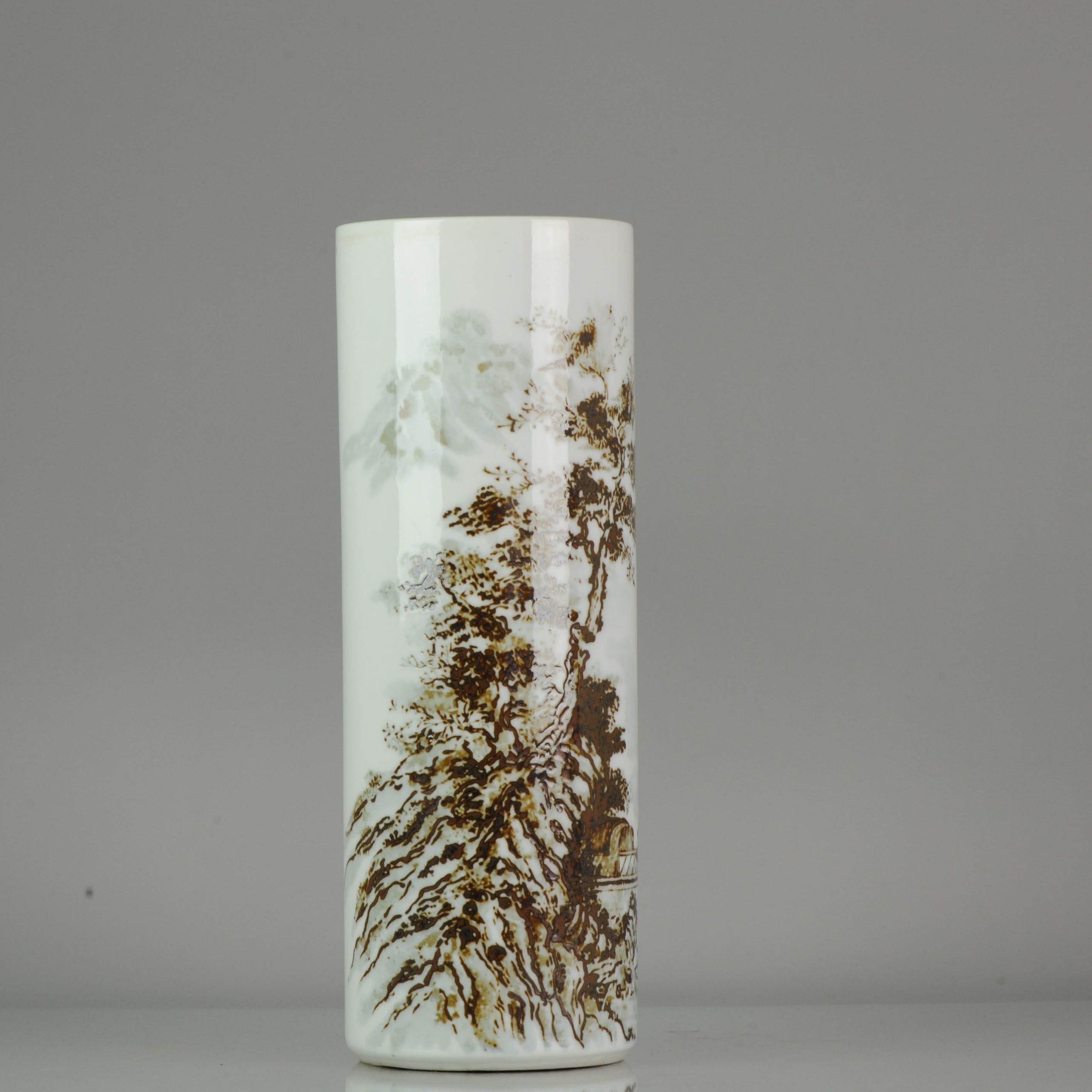 Porcelain Marked On Base Chinese porcelain 20th century. ProC Vase Marked Undergla For Sale