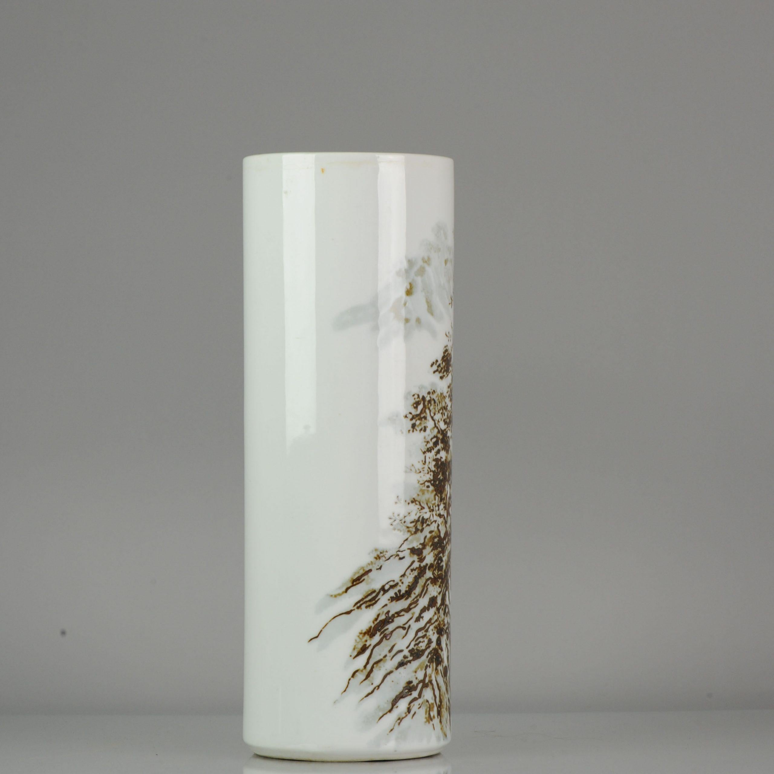 Marked On Base Chinese porcelain 20th century. ProC Vase Marked Undergla For Sale 1
