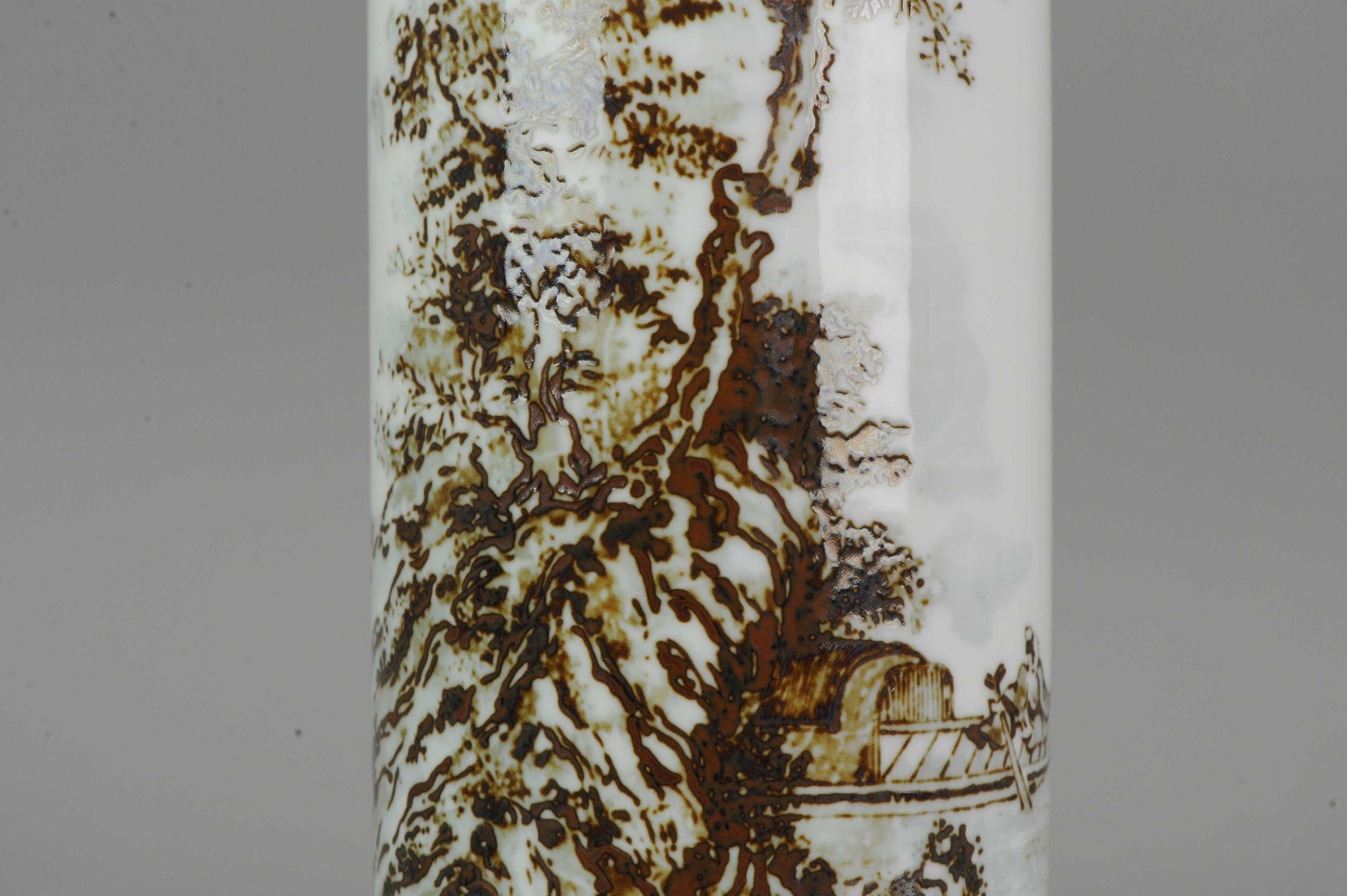 Marked On Base Chinese porcelain 20th century. ProC Vase Marked Undergla For Sale 4