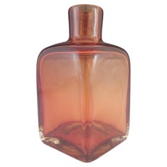 MARKED Venini Murano Brown & Amber Sommerso Glass Bottle Vase