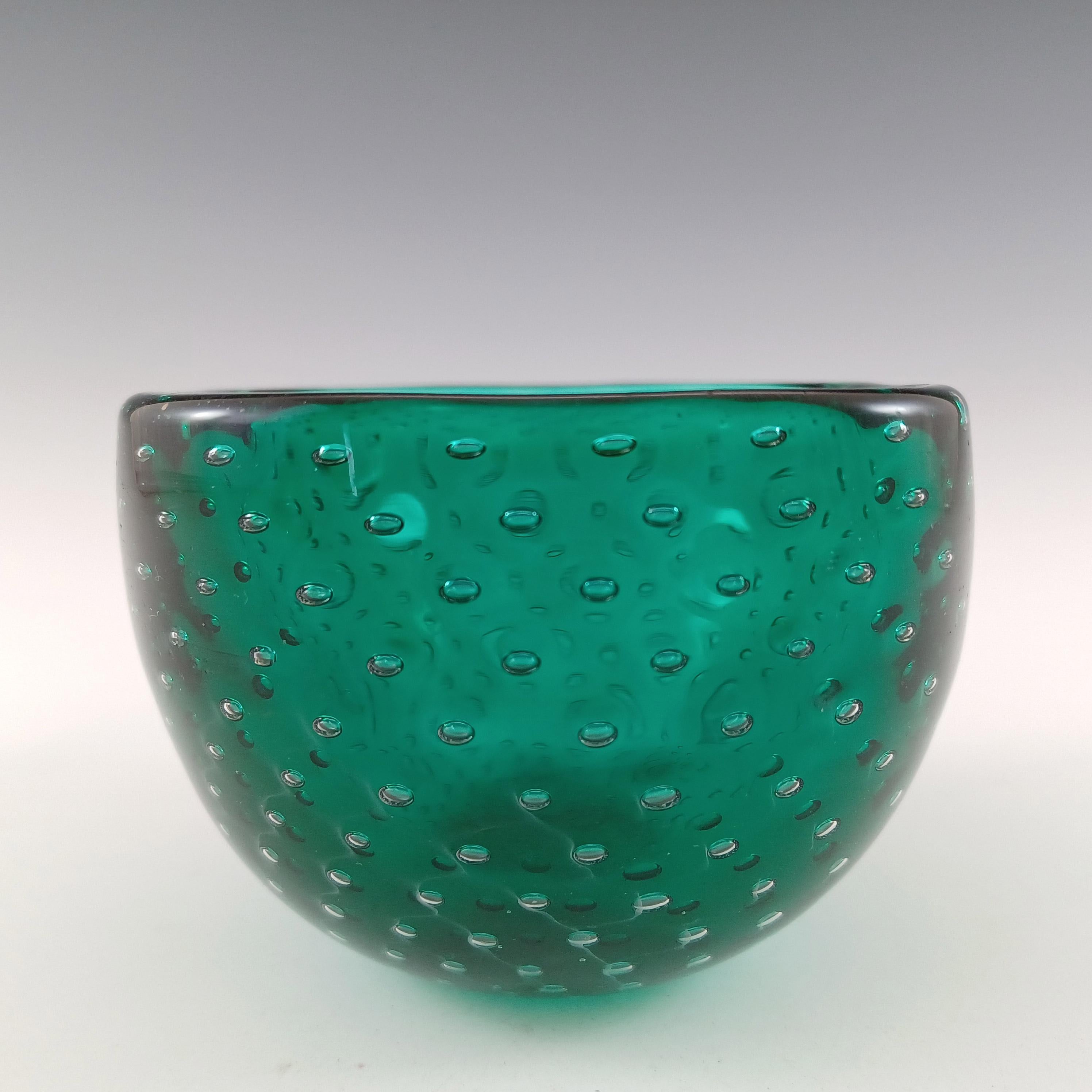 MARKED Venini Murano-Blasenschale aus grünem Glas von Carlo Scarpa im Zustand „Gut“ in Bolton, GB
