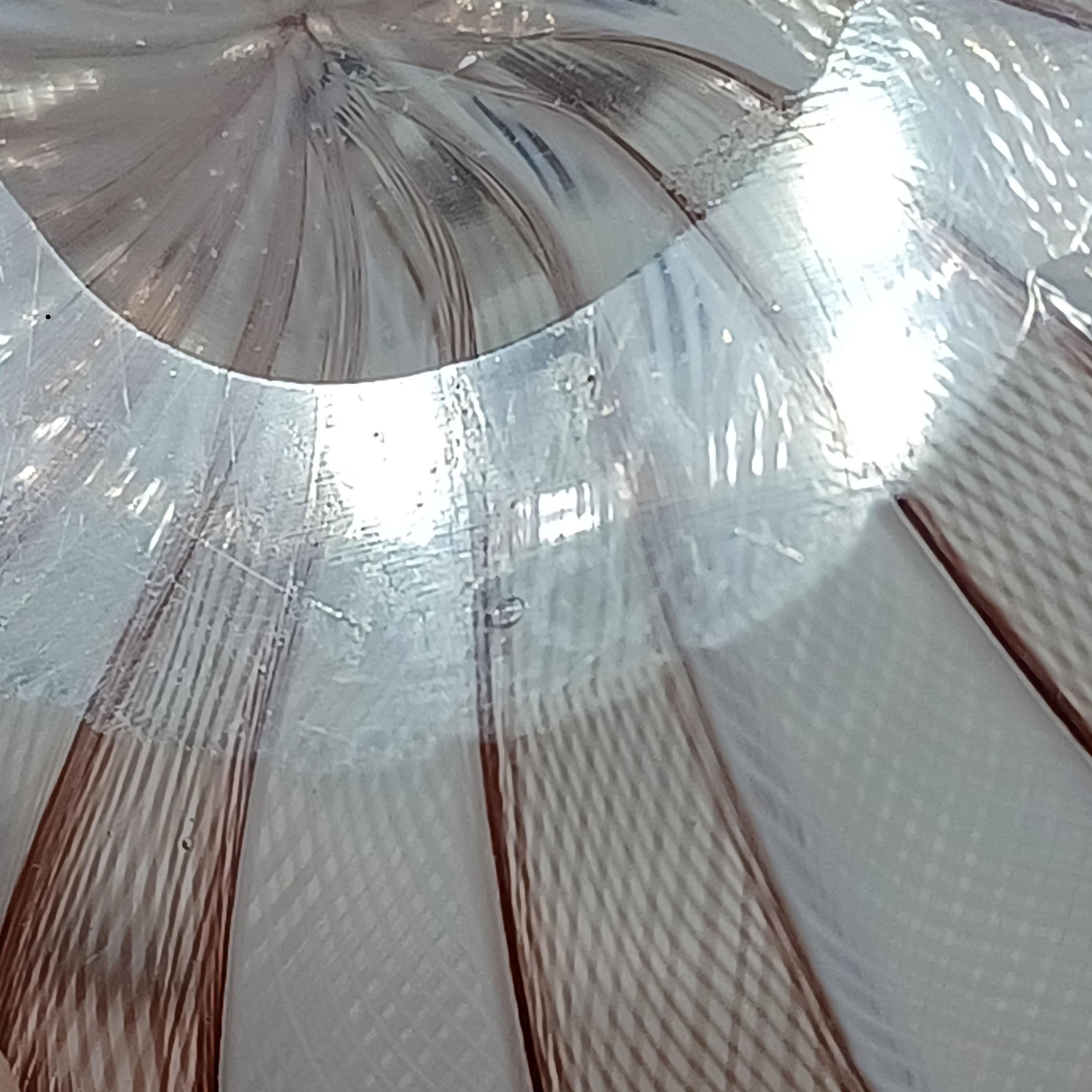 MARKED Venini Murano Purple & White Glass Zanfirico Fazzoletto Vase en vente 3