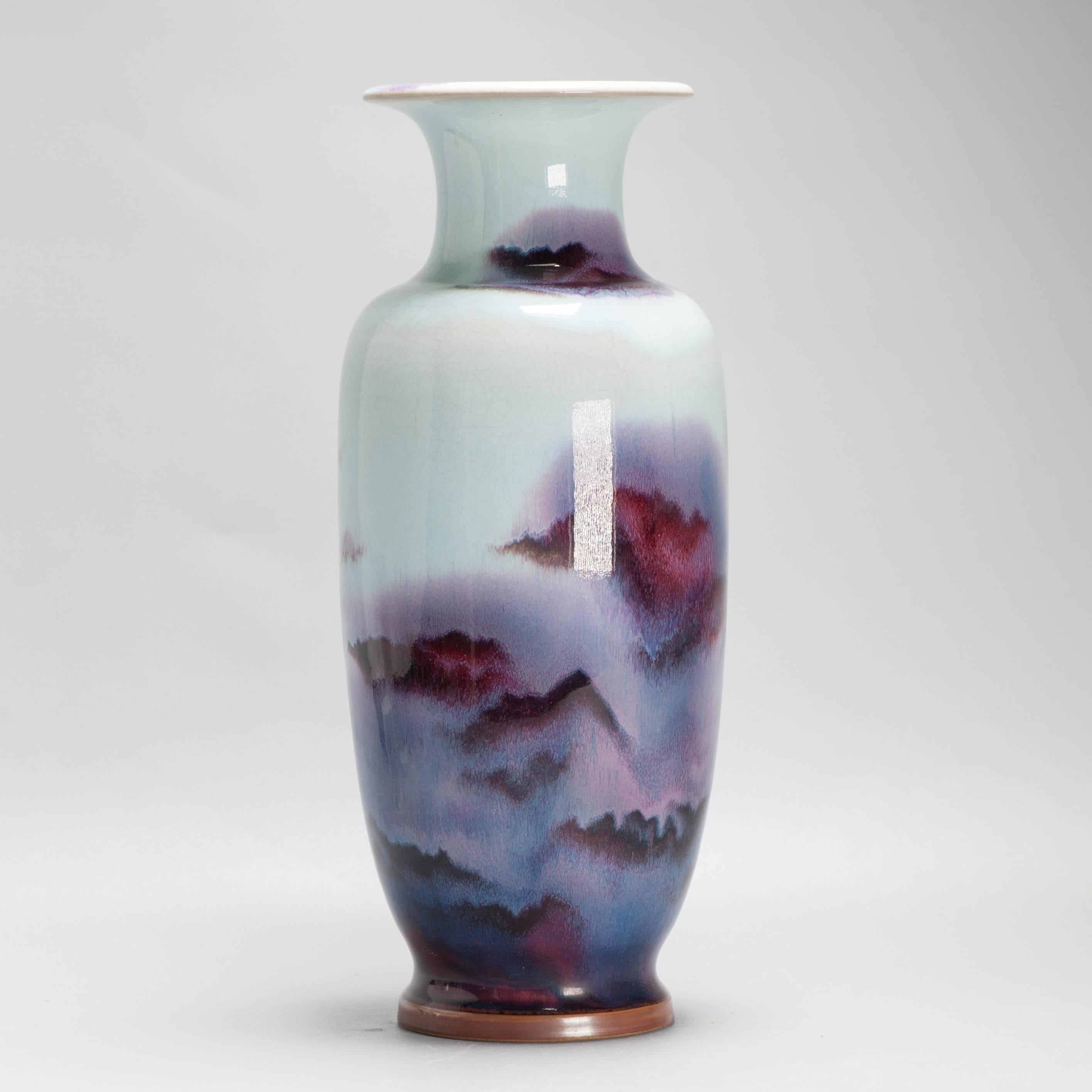 Vaso PROC in porcellana cinese d'epoca con marchio Paesaggio sottosmalto in vendita 6