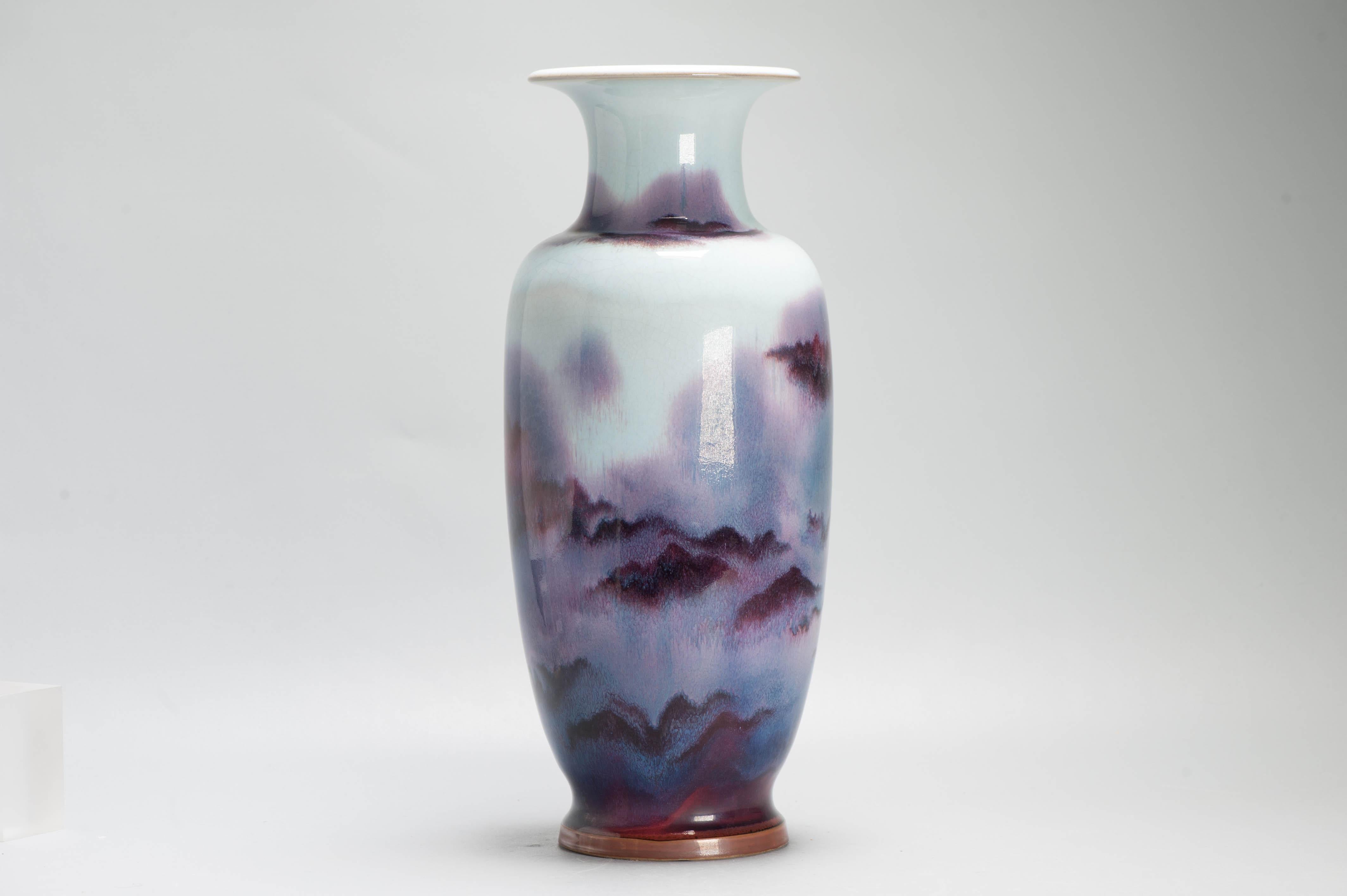 Vaso PROC in porcellana cinese d'epoca con marchio Paesaggio sottosmalto in vendita 2