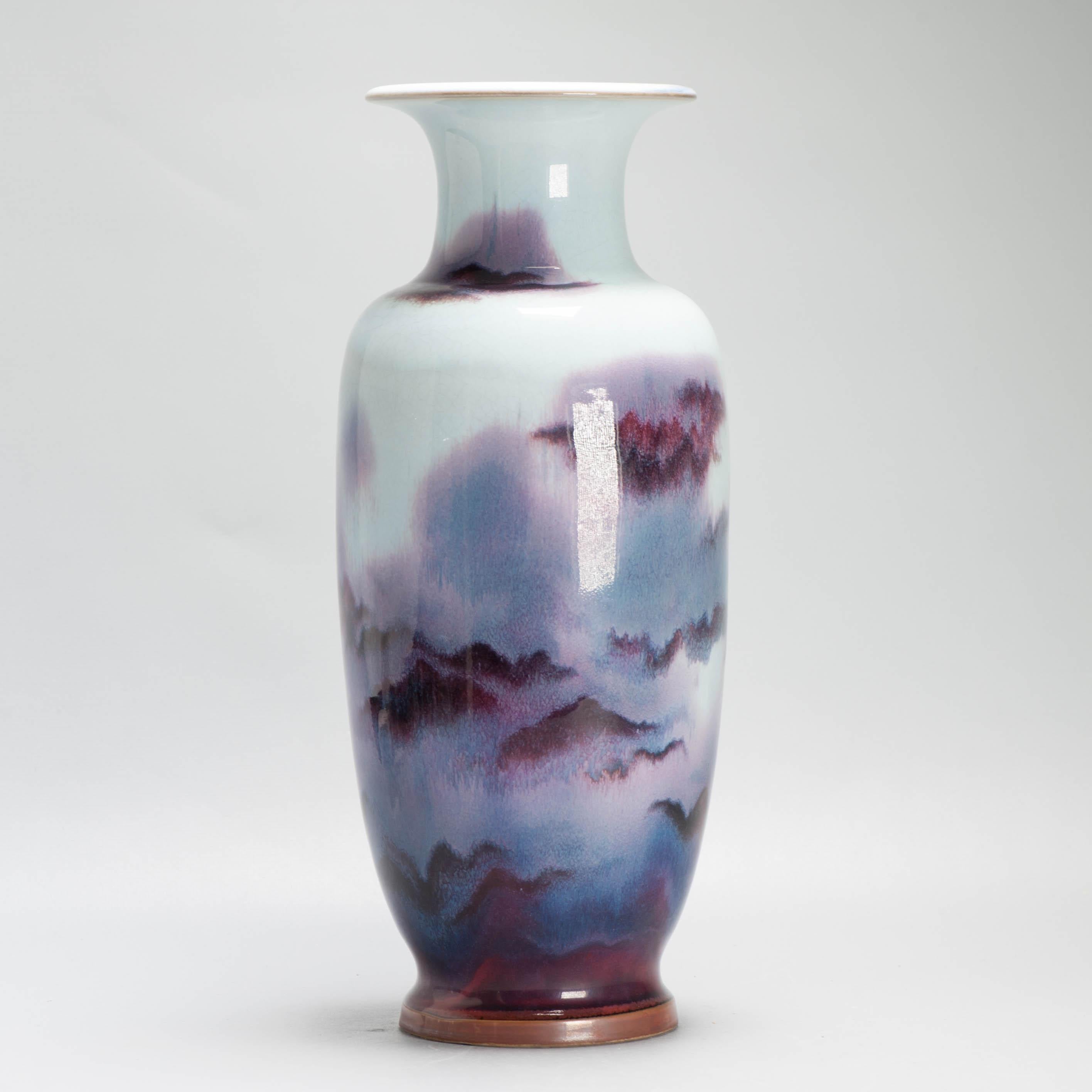 Vaso PROC in porcellana cinese d'epoca con marchio Paesaggio sottosmalto in vendita 3