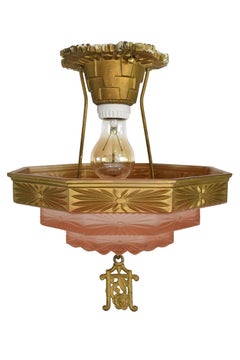 Markel Pink and Gold Semi Flushmount