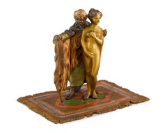 Market Scene Bronze by Franz Bergmann