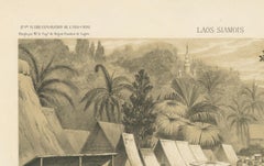 Market Scene in Luang Prabang, Laos – A Detailed Historical Engraving, 1873