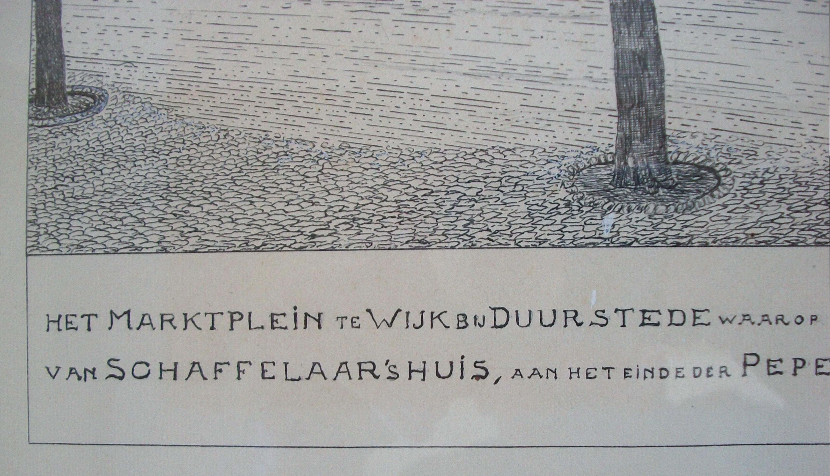Market Square in Wijk bij Duurstede - Lithograph in Water Gilt Frame - C. 1940 For Sale 4