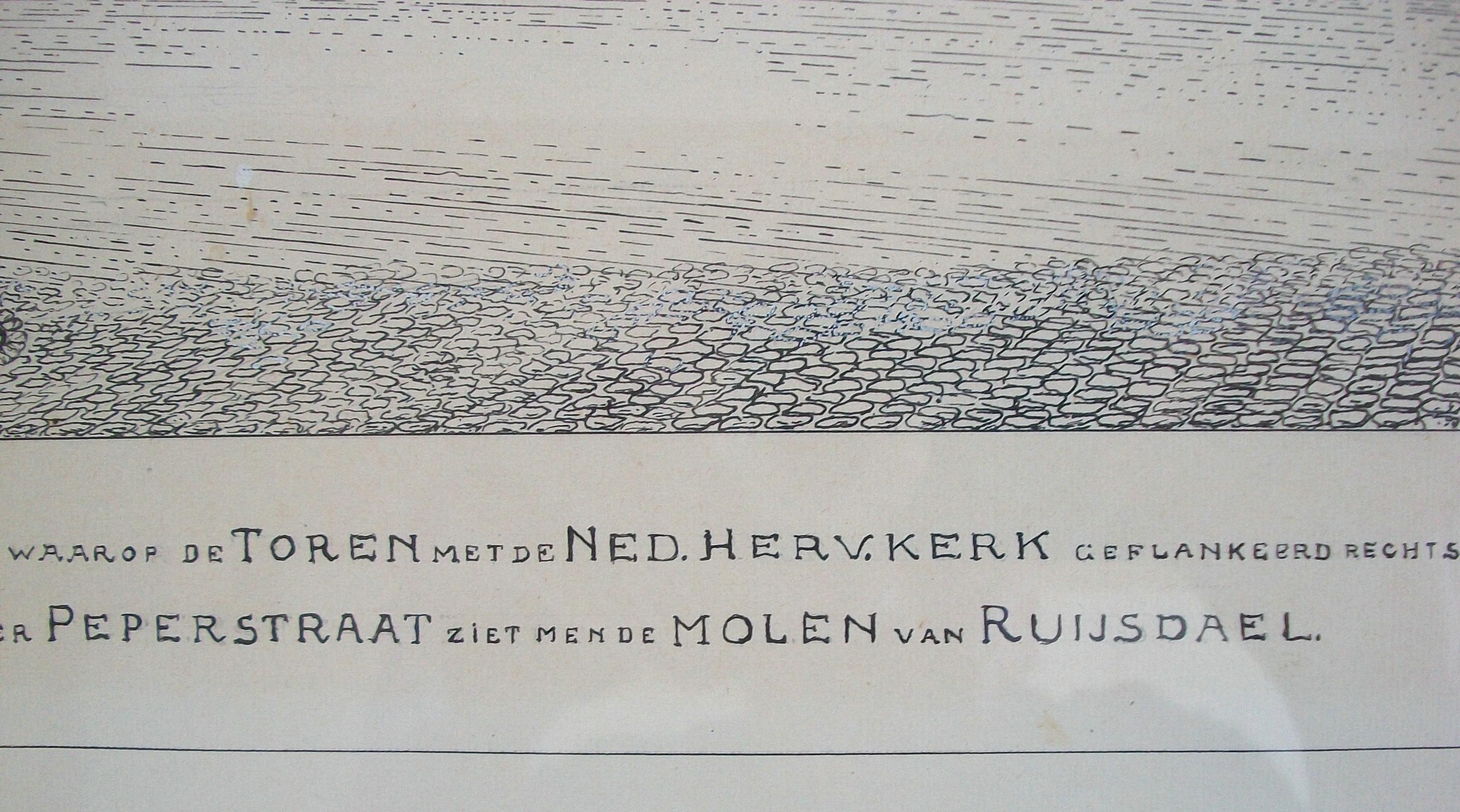 Market Square in Wijk bij Duurstede - Lithograph in Water Gilt Frame - C. 1940 For Sale 5