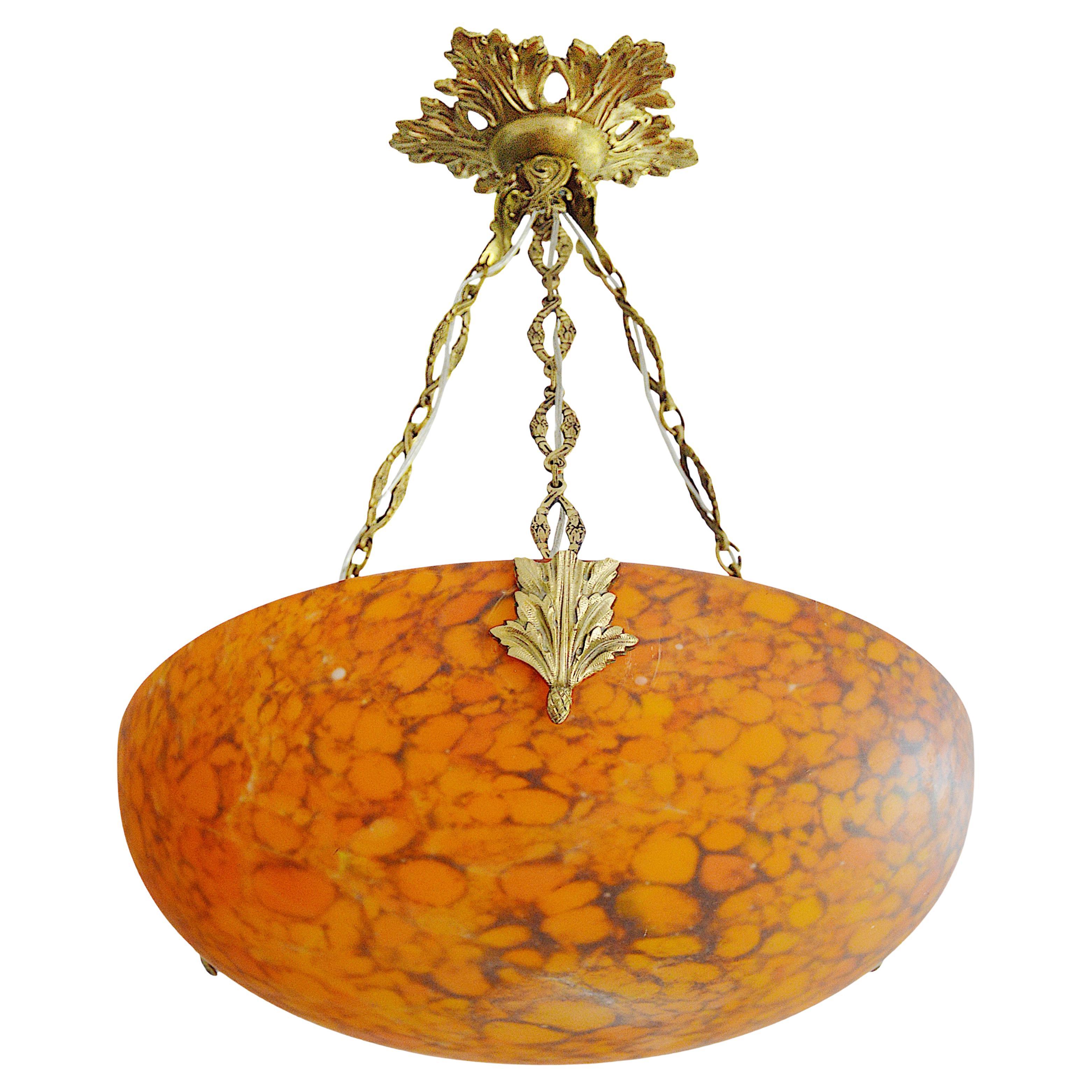 Markhbeinn Rare Art Deco Pendant Chandelier, France, 1920