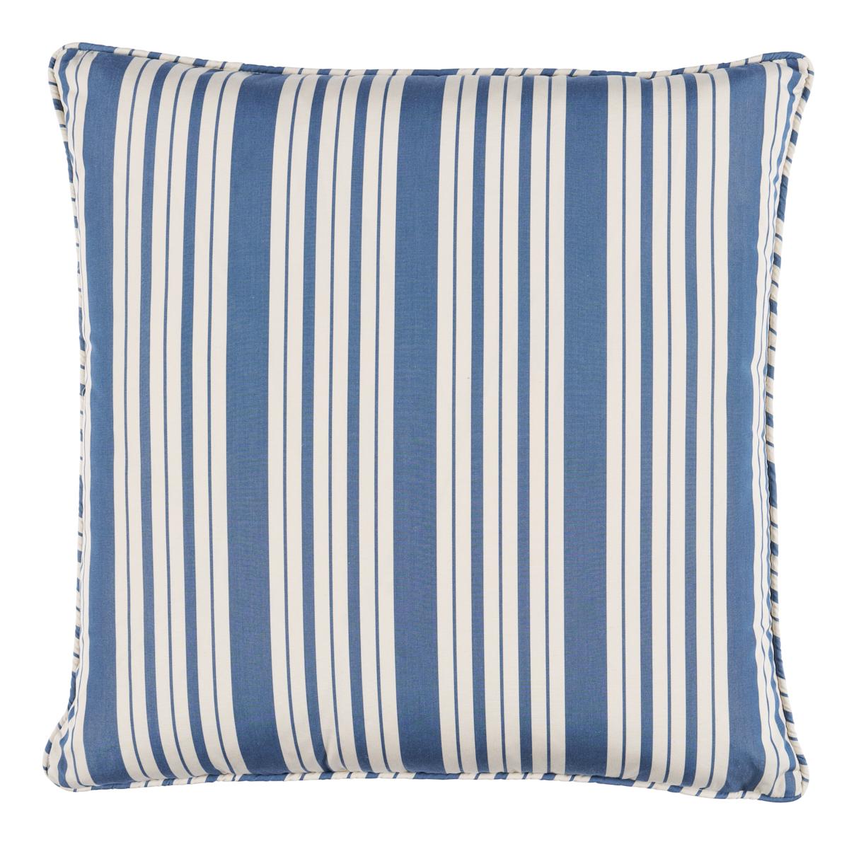 Markie Stripe Pillow in Indigo 18 x18" For Sale