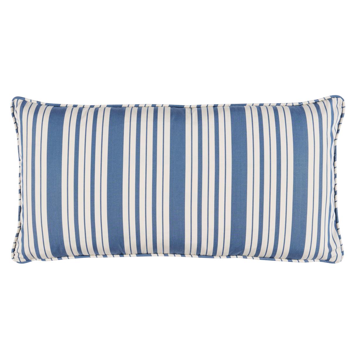 Markie Stripe Pillow in Indigo 24 x 12" For Sale