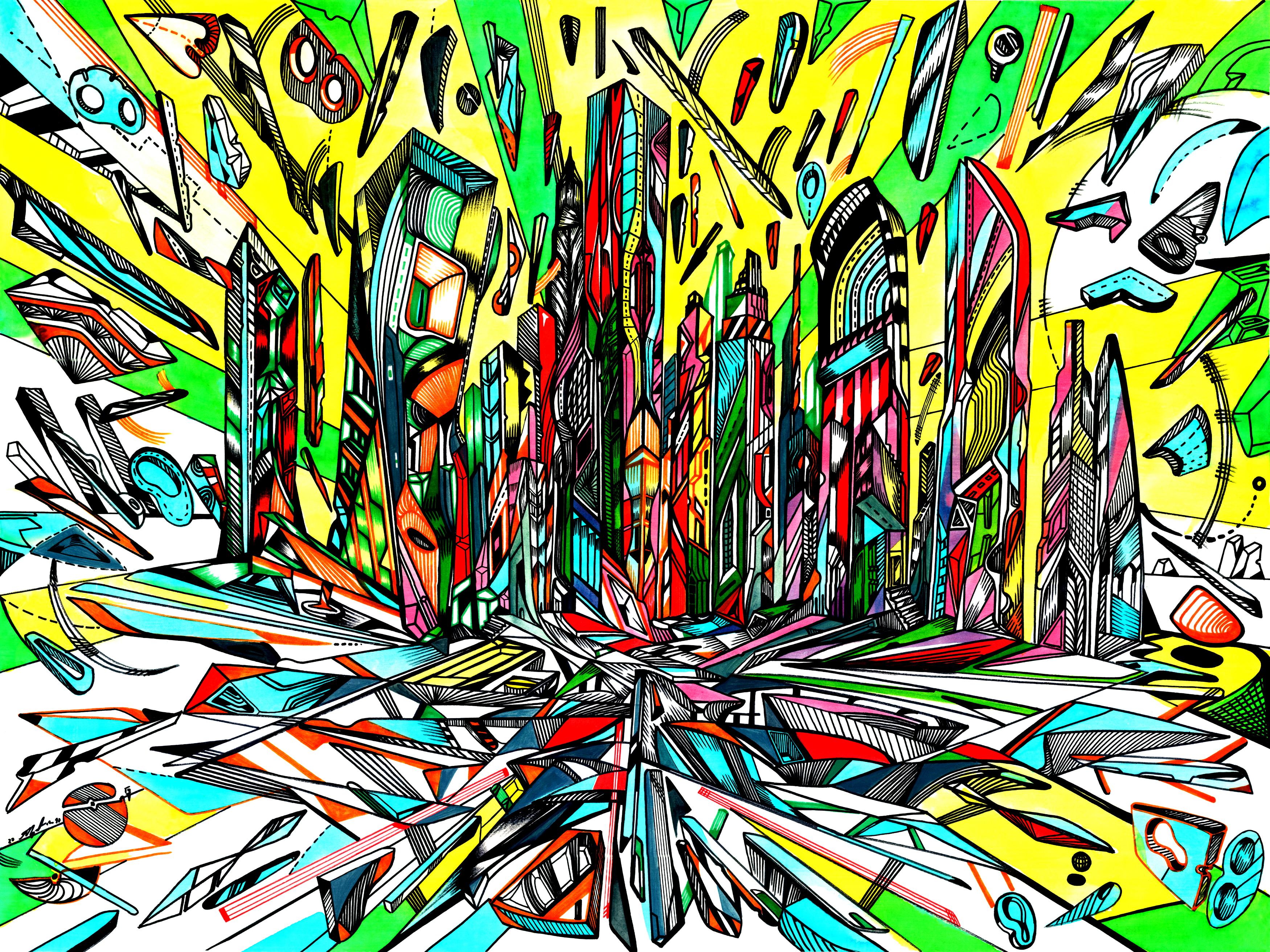 Marko Gavrilovic Abstract Painting – Lass den Fluss fließen