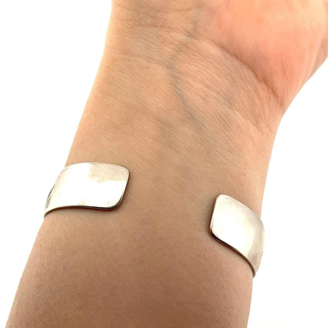 Marko Harper Signed Sterling Silver Cuff 13mm 925 Native Eagle Bracelet For Sale 5