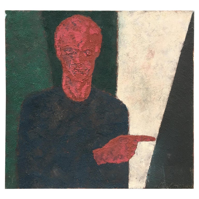 Marko Milovanovic (1965) SelfPortrait Red and Green, Dated 1991 For
