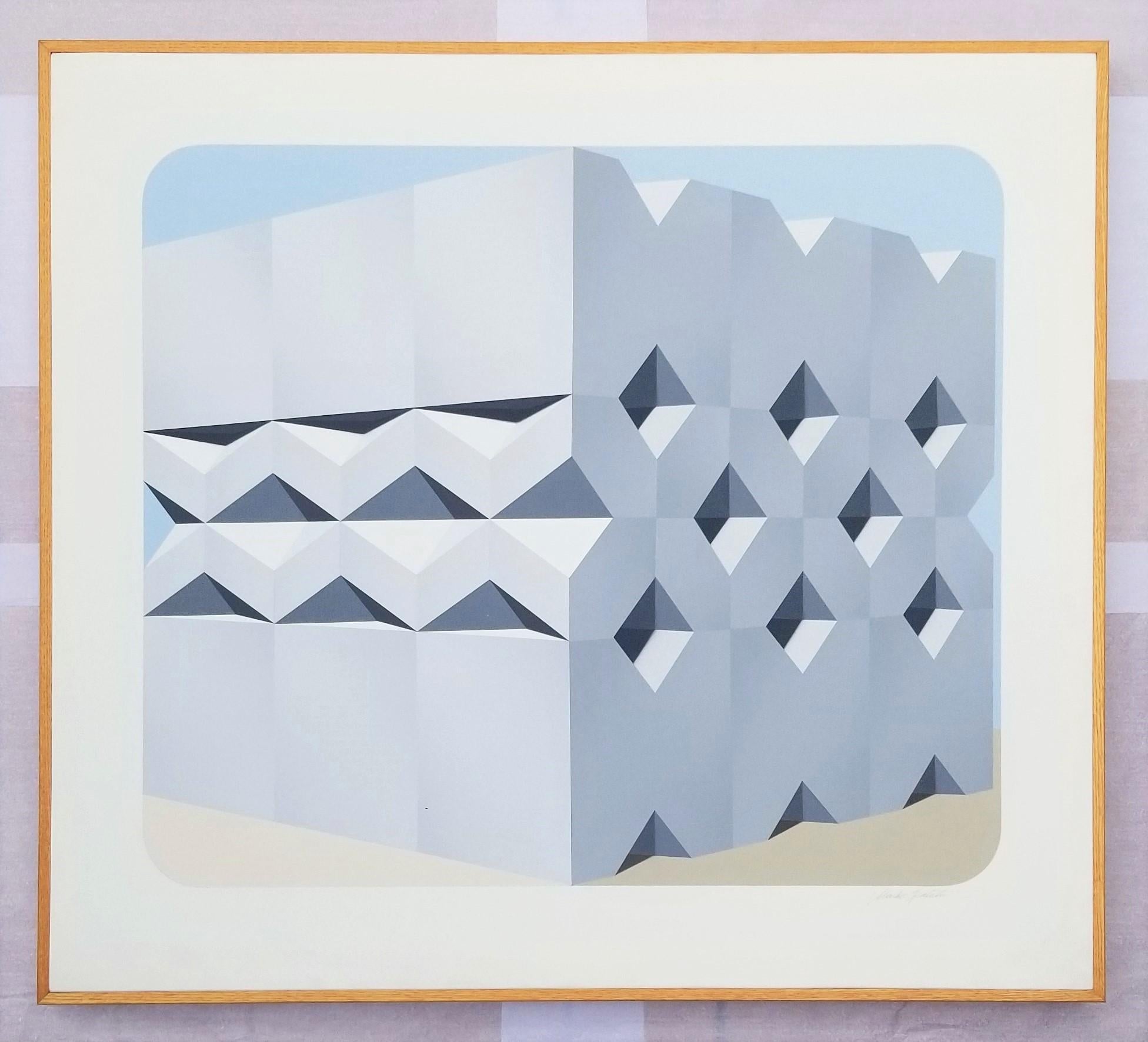 Mitla /// Marko Spalatin Abstracto Geométrico Surrealista Op Art Pintura Minimalista en venta 2