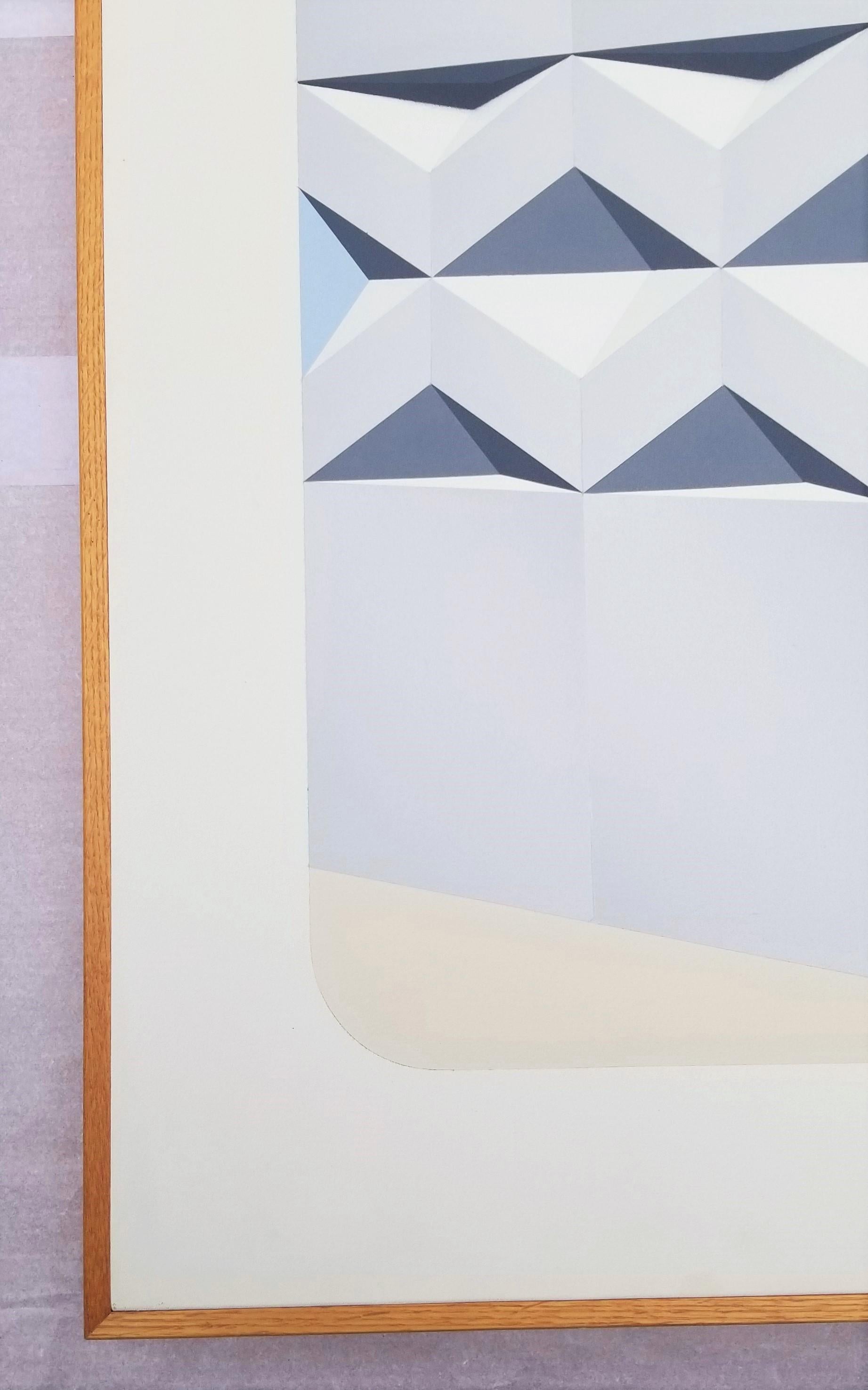 Mitla /// Marko Spalatin Abstracto Geométrico Surrealista Op Art Pintura Minimalista en venta 3