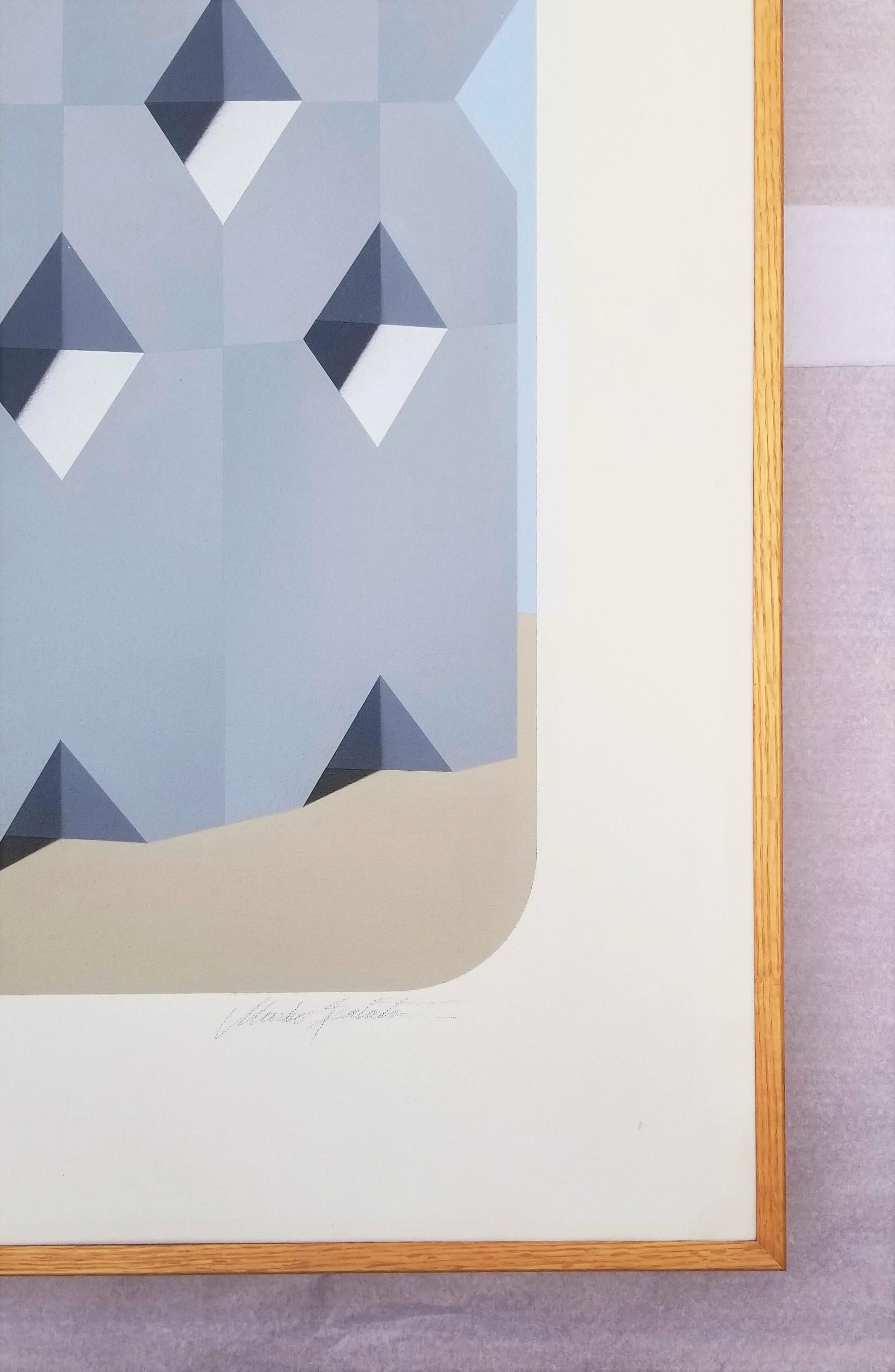 Mitla /// Marko Spalatin Abstracto Geométrico Surrealista Op Art Pintura Minimalista en venta 6