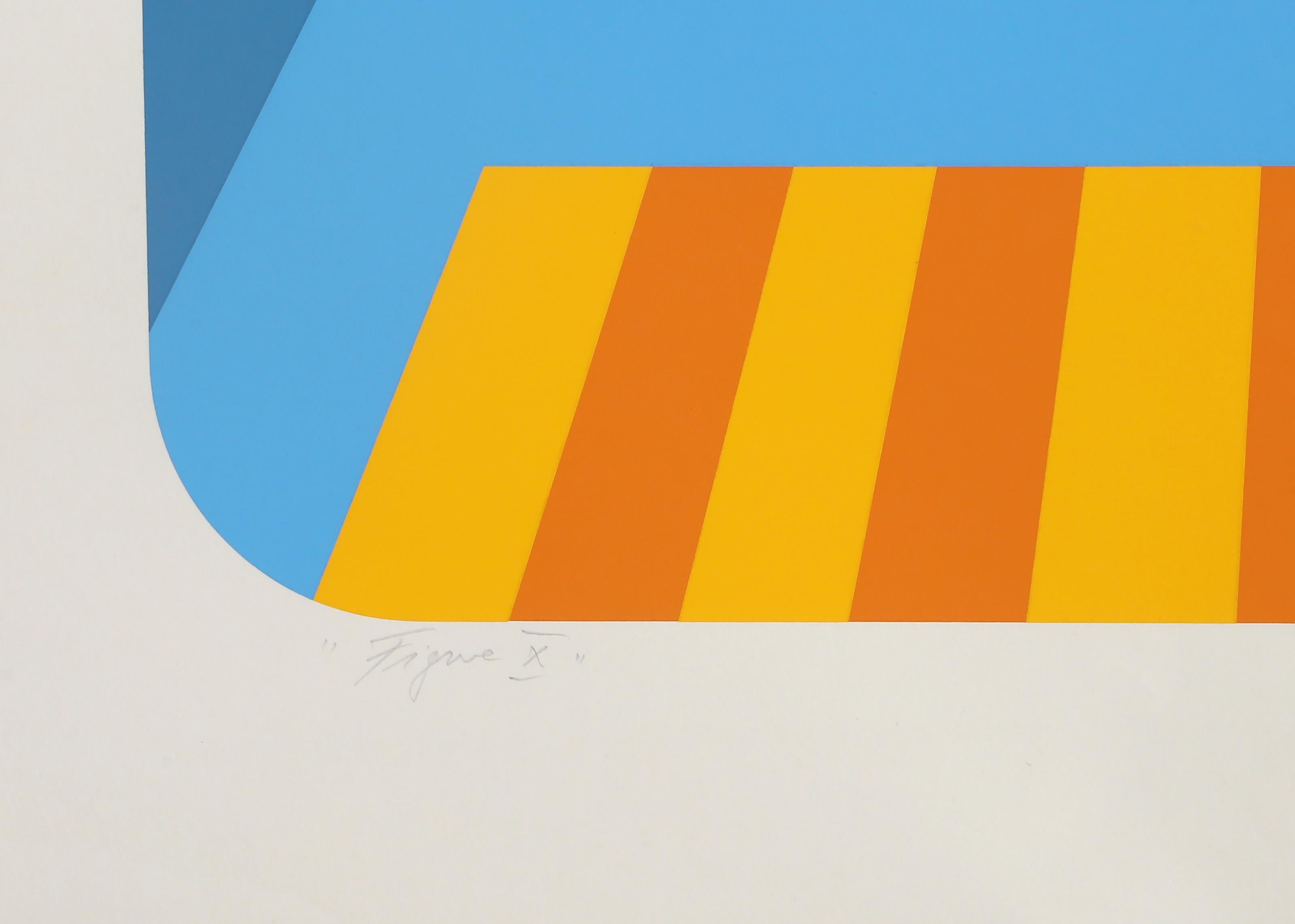 Figur X, Abstrakter geometrischer Siebdruck von Marko Spalatin im Angebot 4