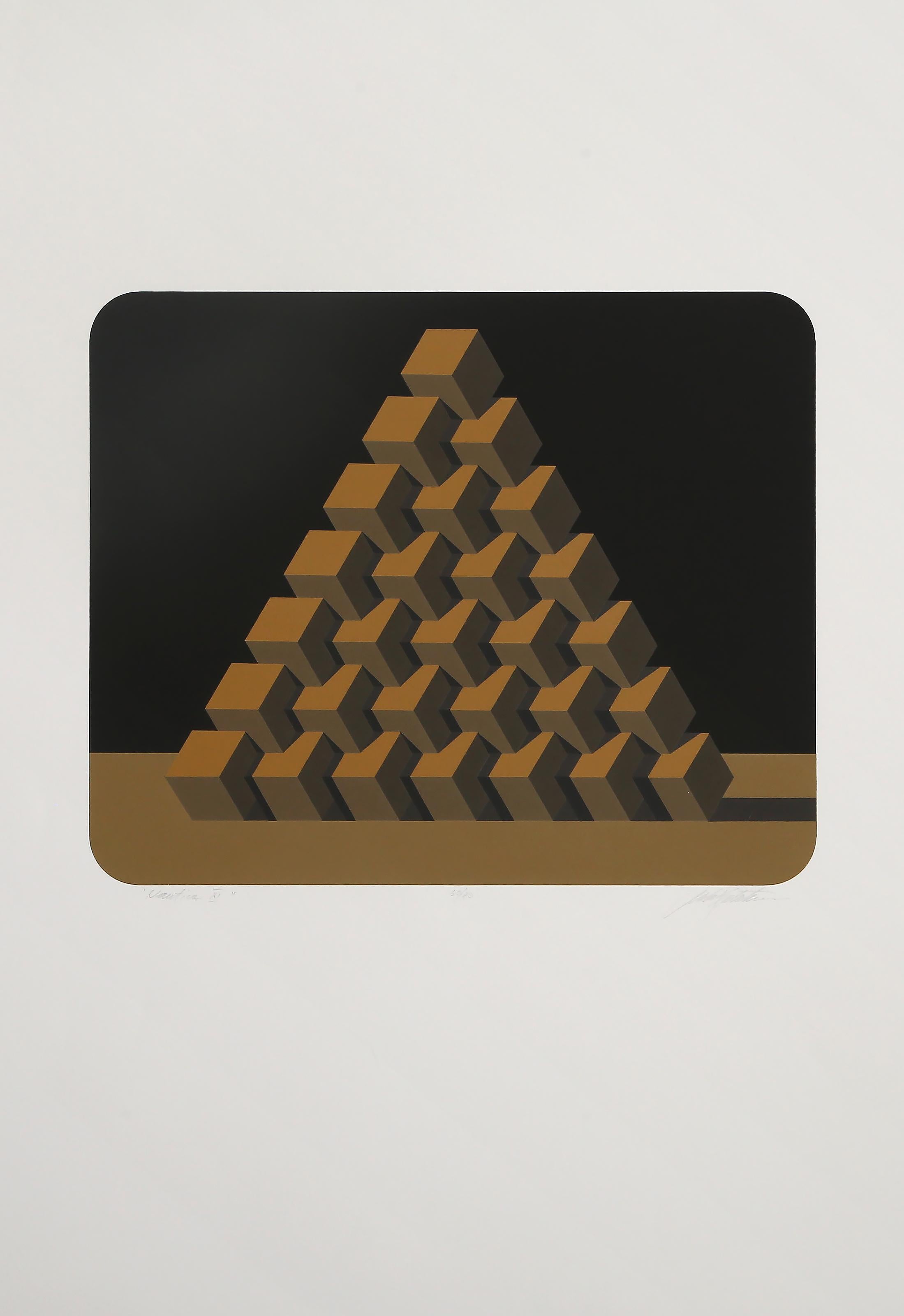 Nautica XI, Geometrischer abstrakter Siebdruck von Marko Spalatin im Angebot 1
