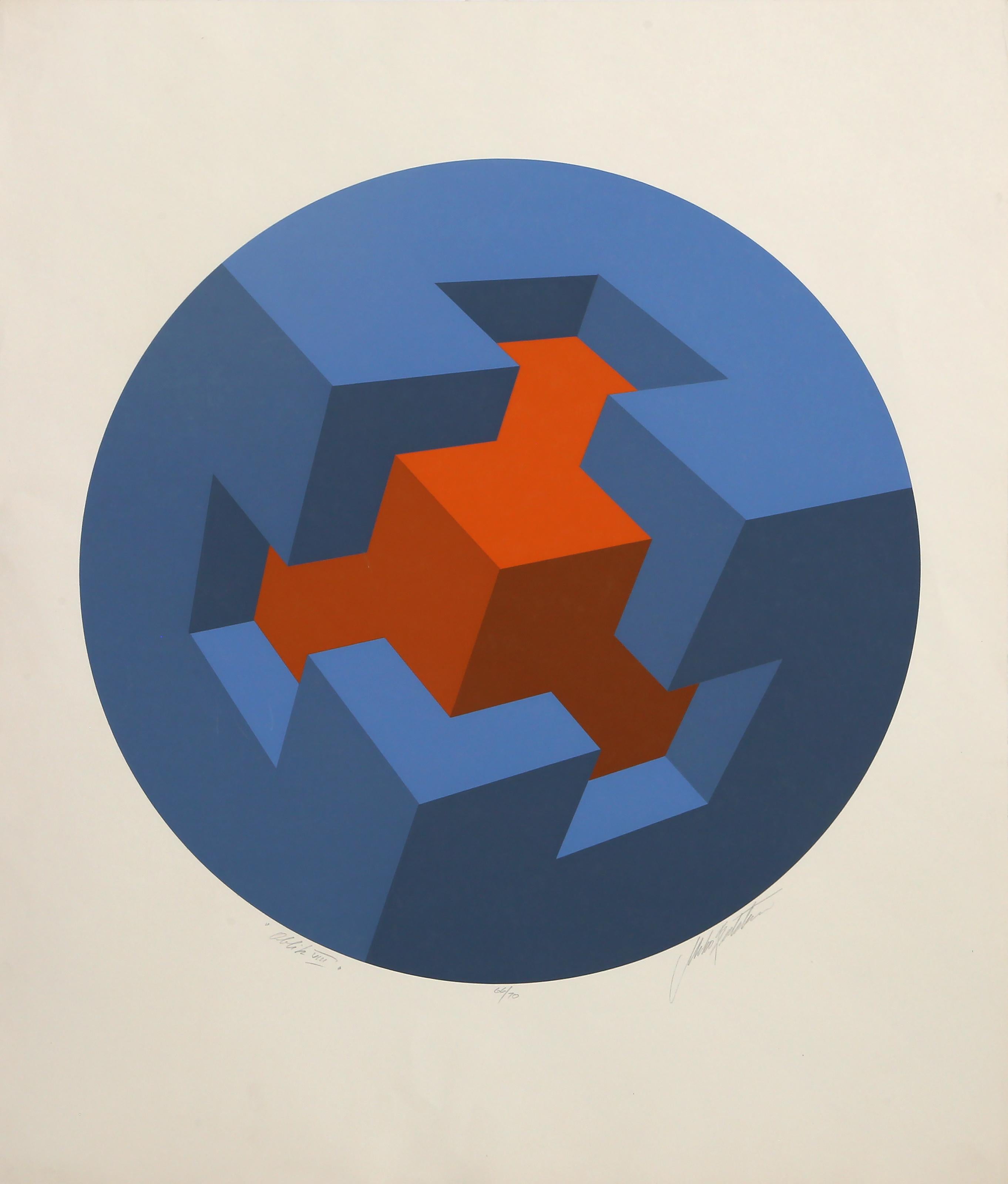 Oblik VIII, Geometrischer abstrakter Siebdruck von Marko Spalatin im Angebot 1