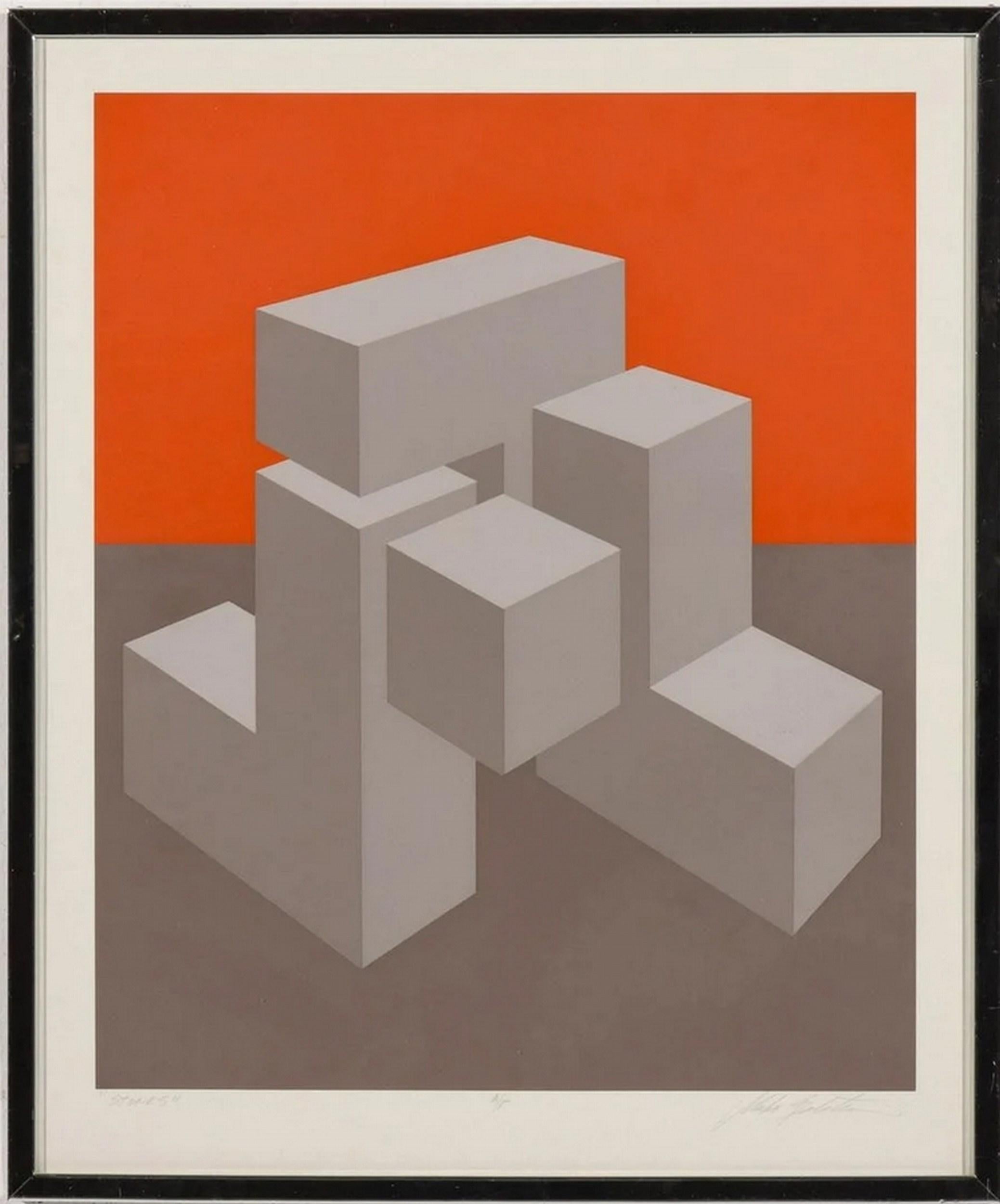 Stones (Abstract Geometric Composition) - Print by Marko Spalatin