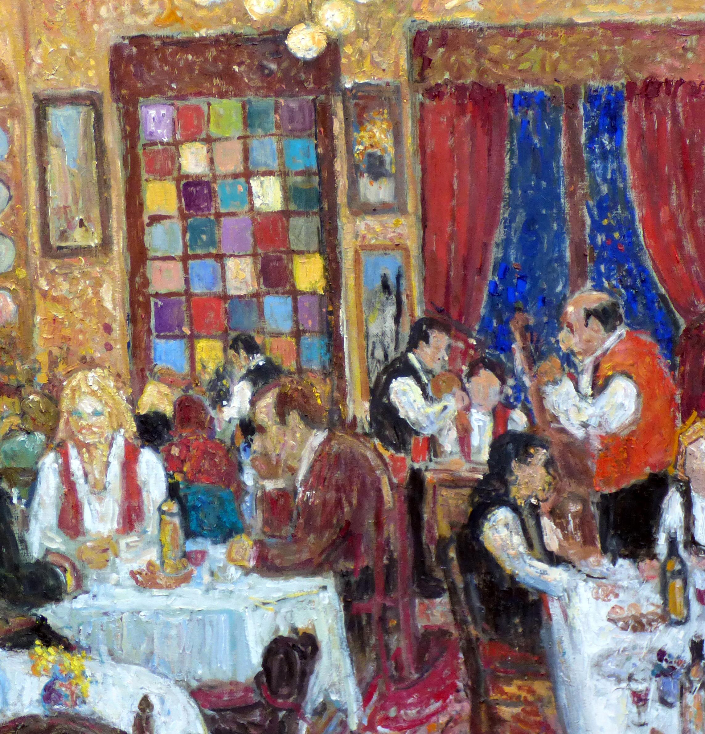 Inside the Restaurant Paprika à Paris - Painting by Marko STUPAR
