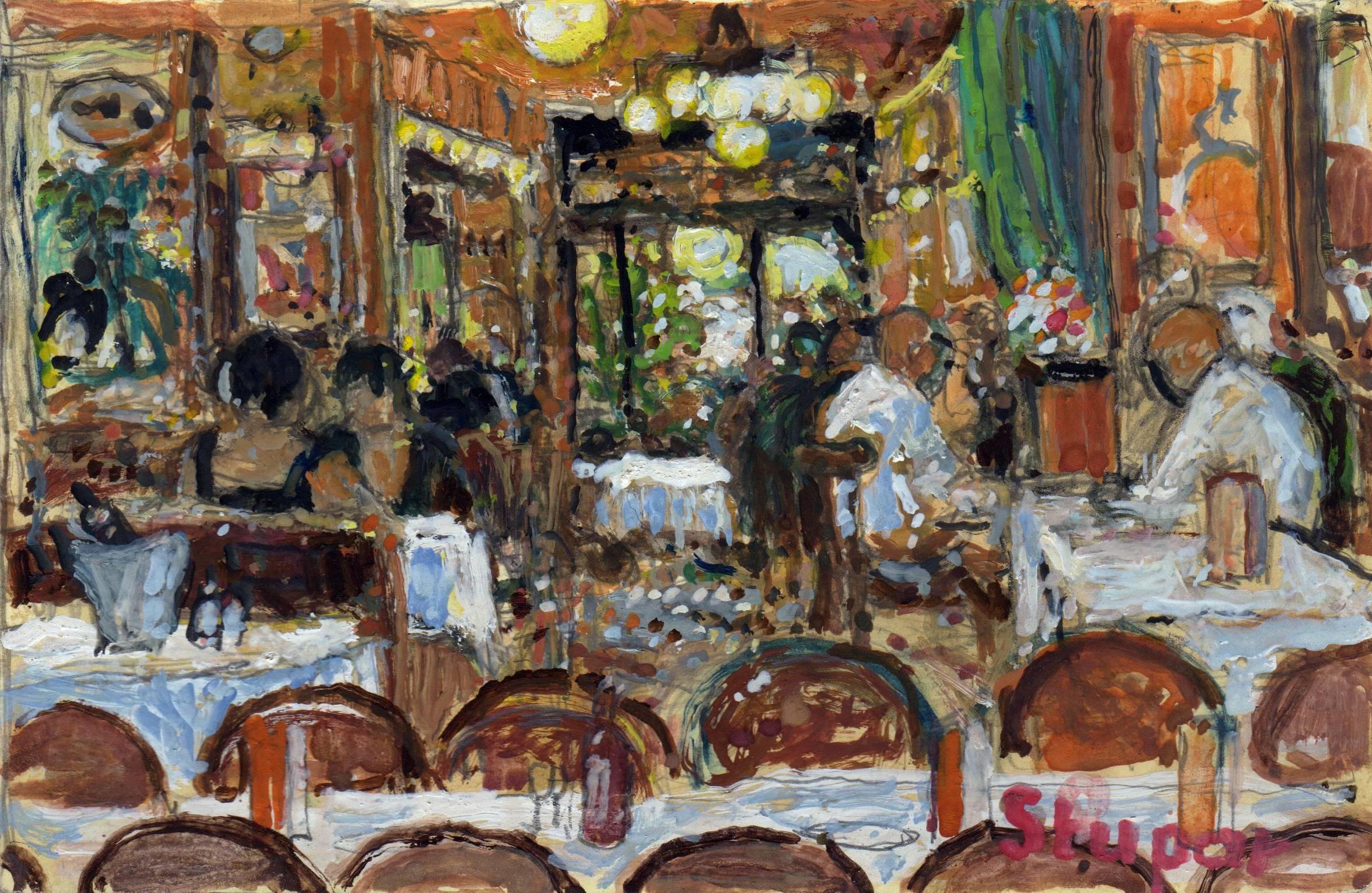 Marko STUPAR Interior Painting - Interior of the restaurant Café Le Select in Paris France