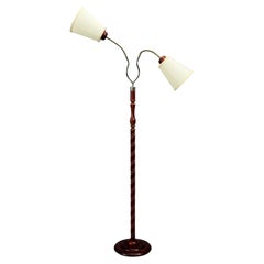 Markslöjd, Floor Lamp, Wood, Metal, Fabric, Sweden, 1970s