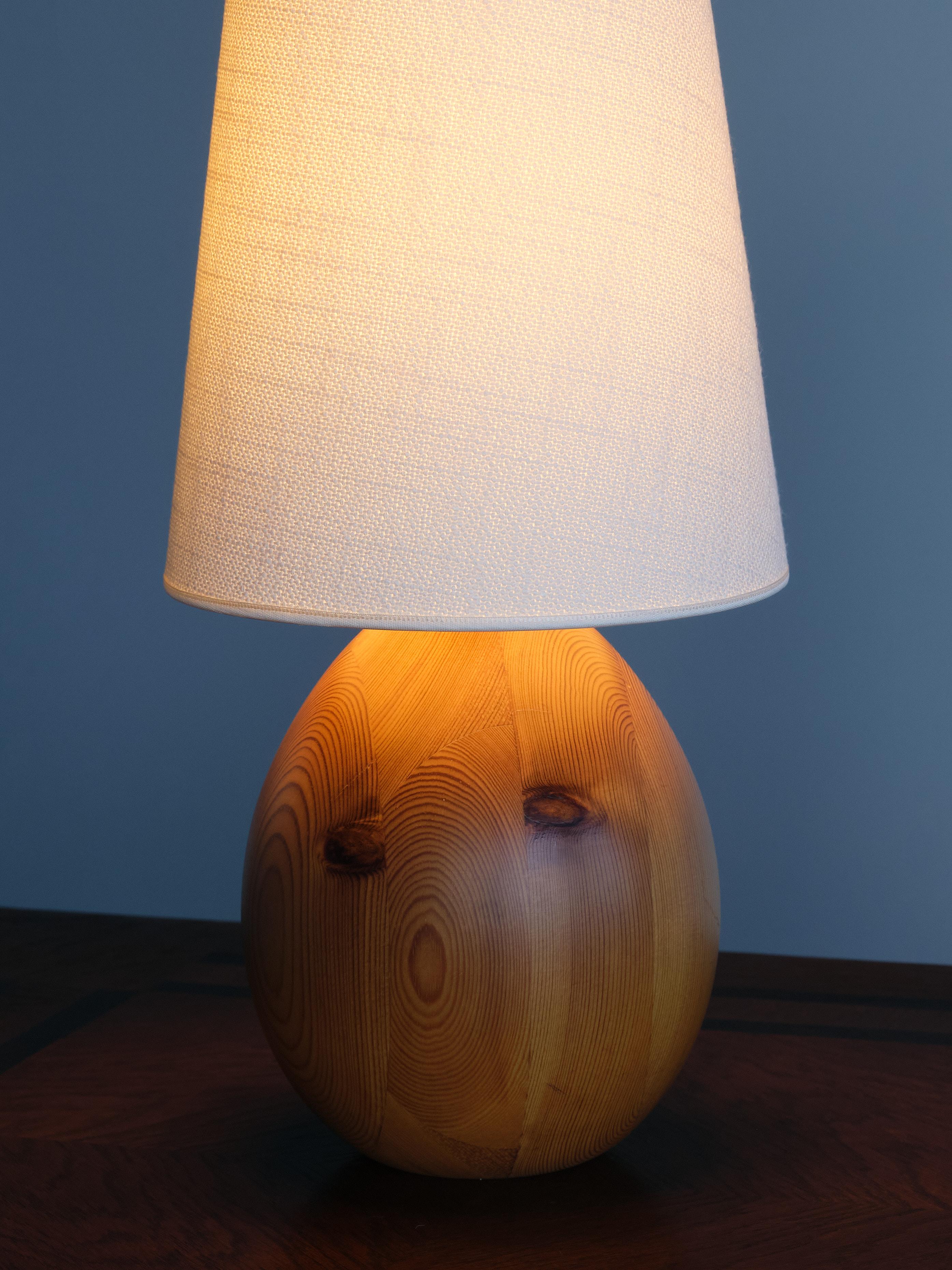 Markslöjd Pair of Oval Table Lamps in Solid Pine, Organic Modern, Sweden, 1960s 1