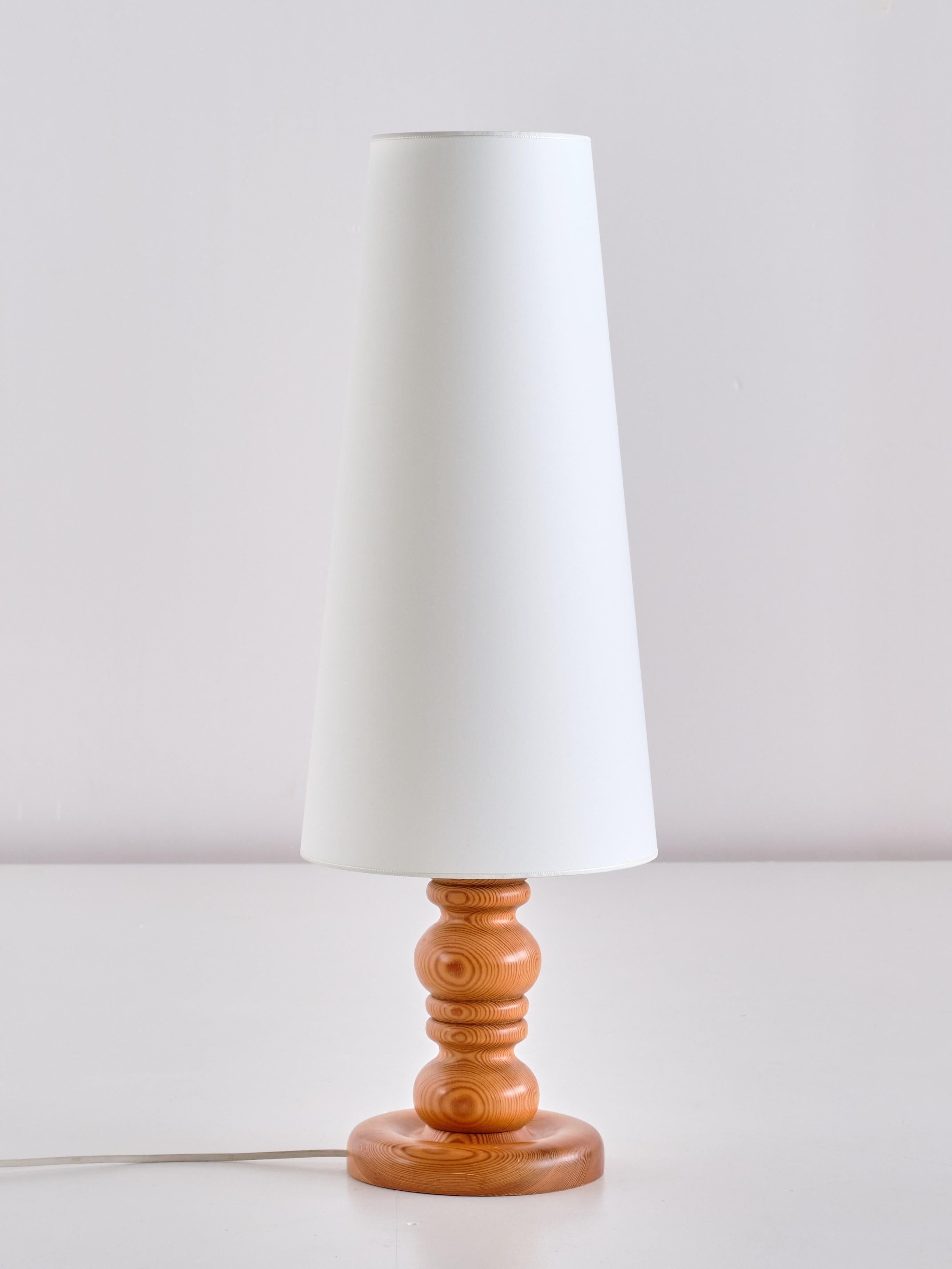 Late 20th Century Markslöjd Table Lamp in Solid Pine, Kinna, Sweden, Early 1970s