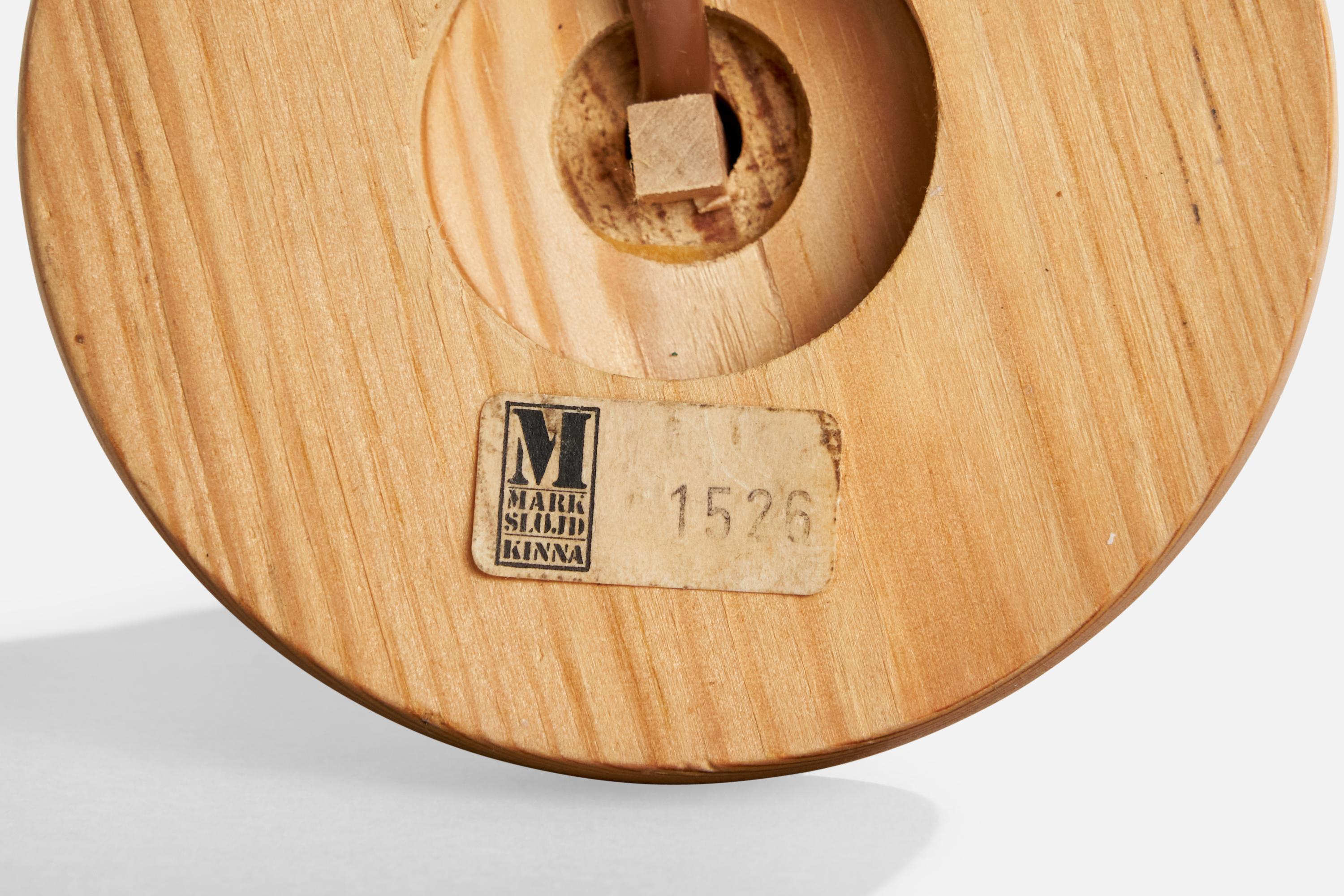 Markslöjd, lampe de table, pin, verre, Suède, années 1970 en vente 2