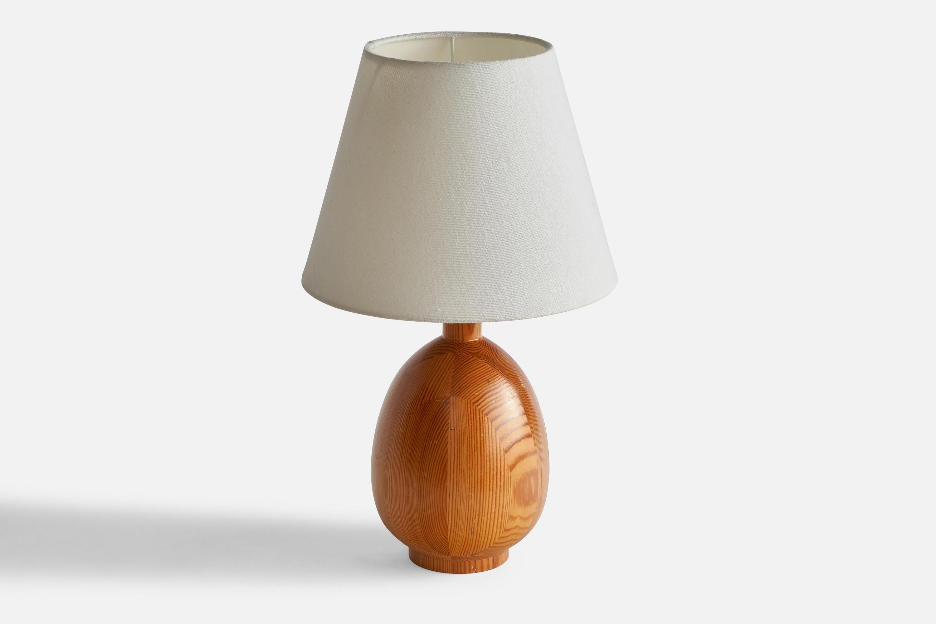 Swedish Markslöjd, Table Lamp, Pine, Sweden, 1970s For Sale