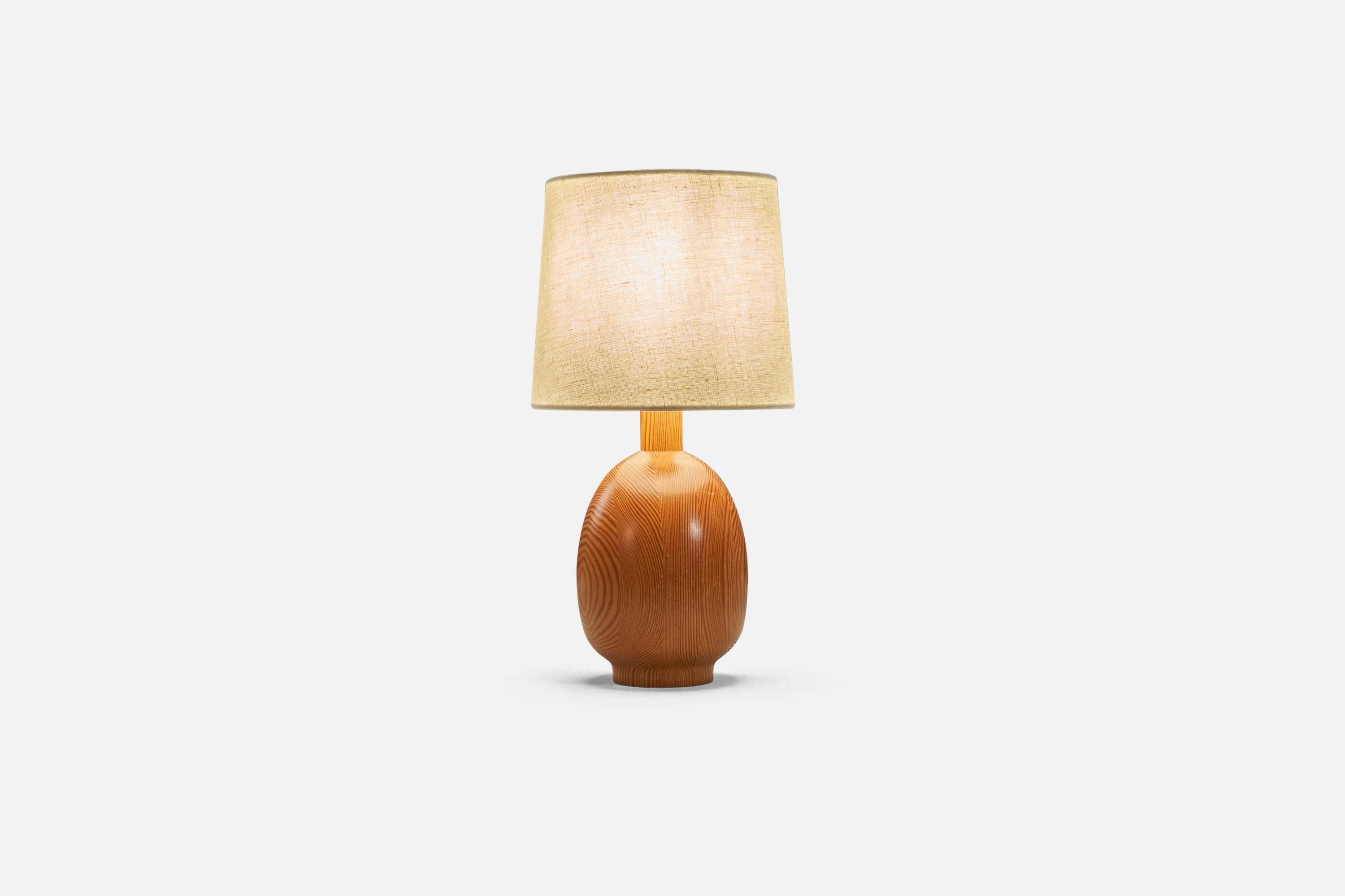 Swedish Markslöjd, Table Lamp, Solid Pine, Kinna, Sweden, c. 1970s For Sale