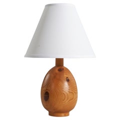 Markslöjd, Table Lamp, Solid Pine, Kinna, Sweden, c. 1970s