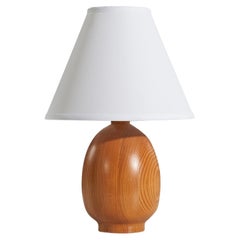 Markslöjd, Table Lamp, Solid Pine, Kinna, Sweden, c. 1970s