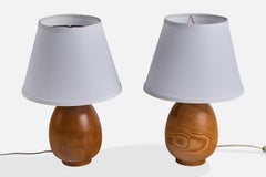Markslöjd, Table Lamps, Pine, Sweden, 1980s